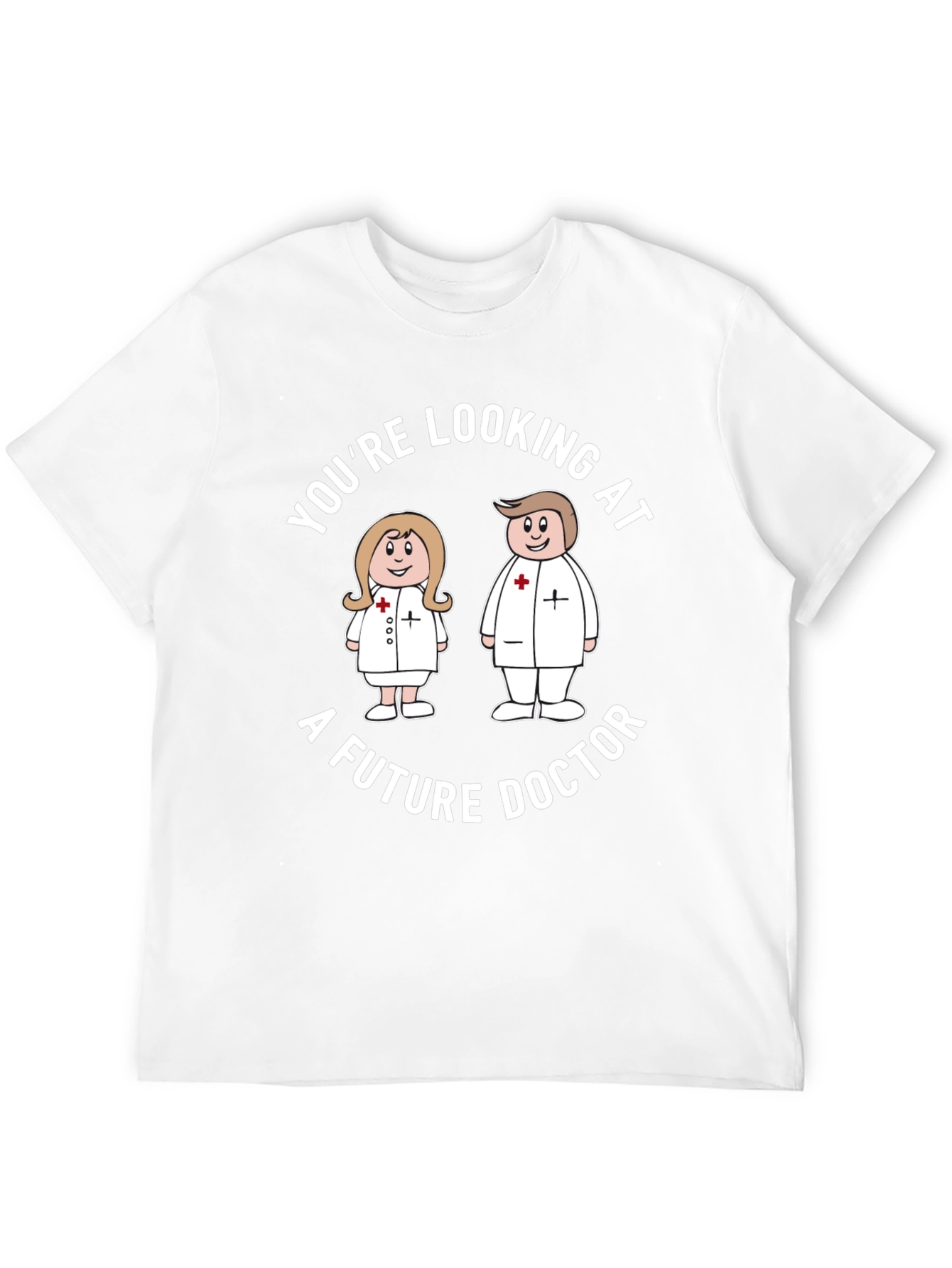 Future Doctor Cartoon Black T-Shirt