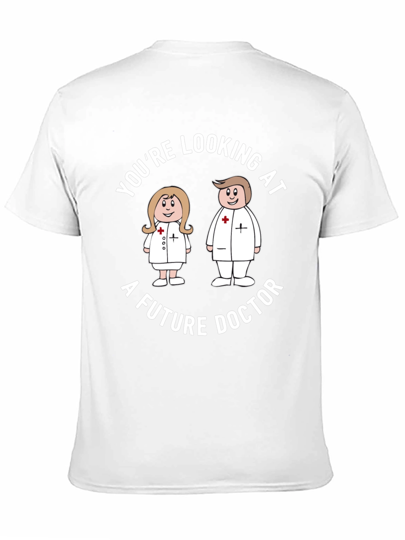 Future Doctor Cartoon Black T-Shirt