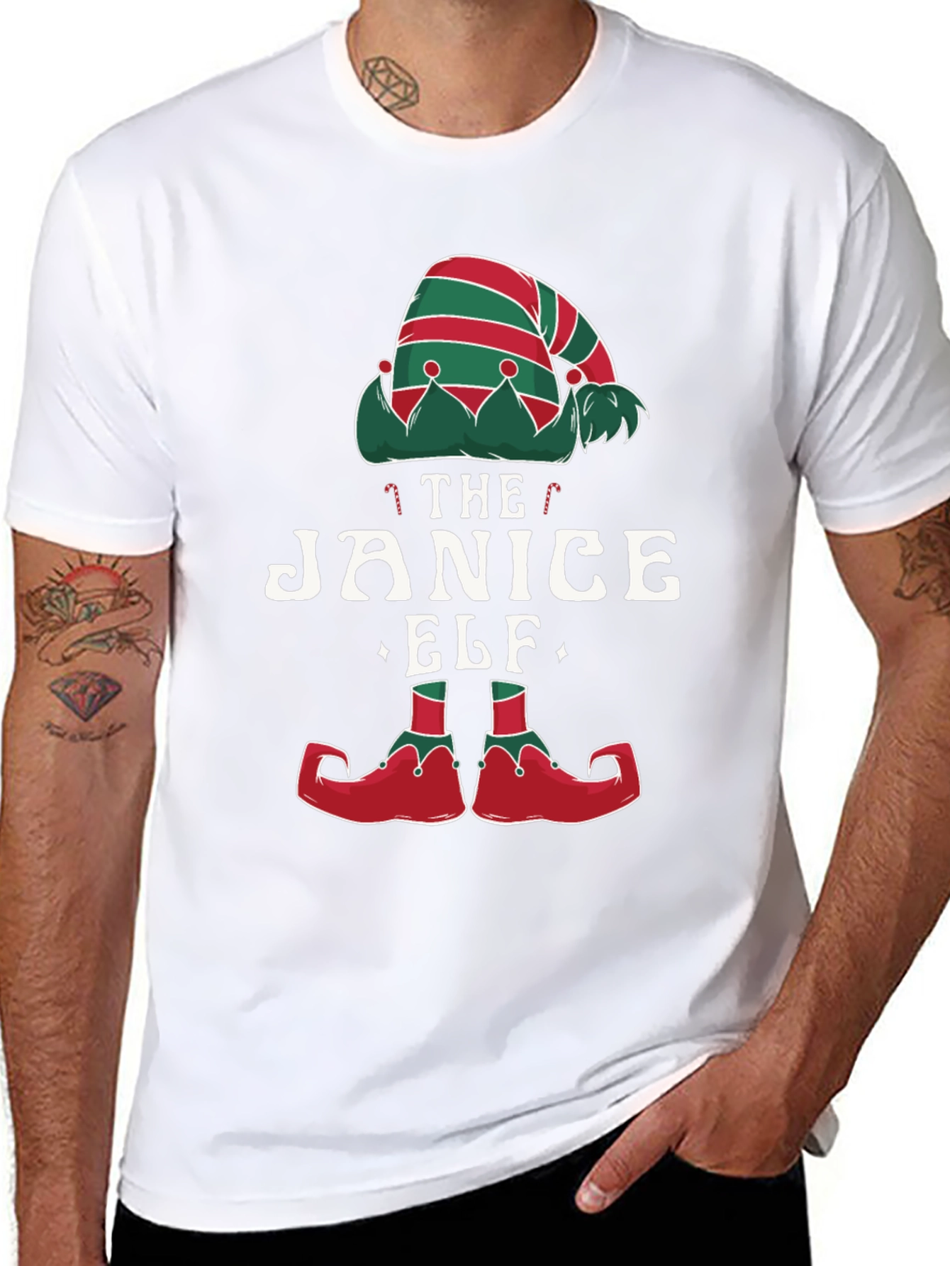 Janice Elf Christmas T-Shirt Holiday Apparel