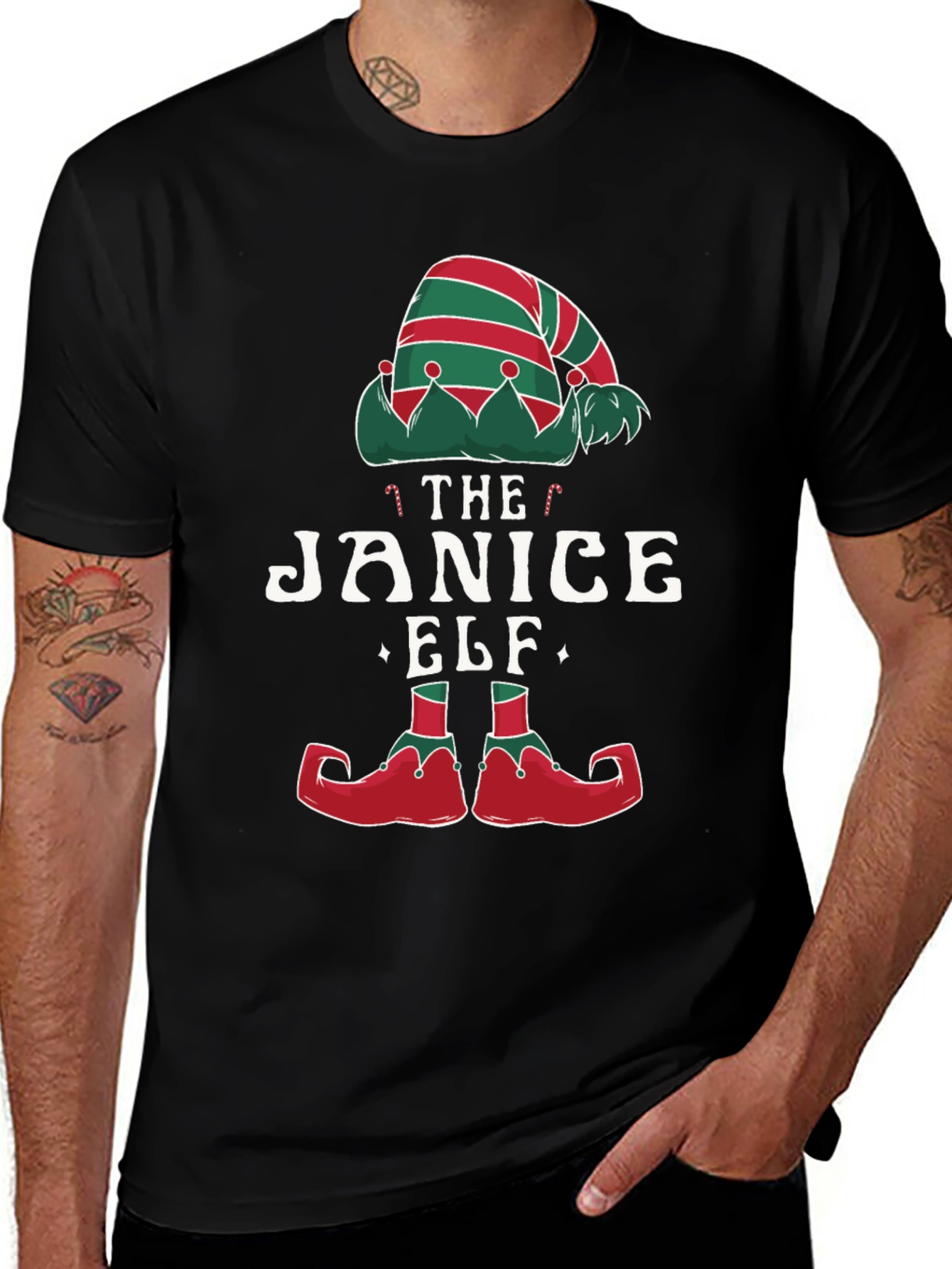 Janice Elf Christmas T-Shirt Holiday Apparel