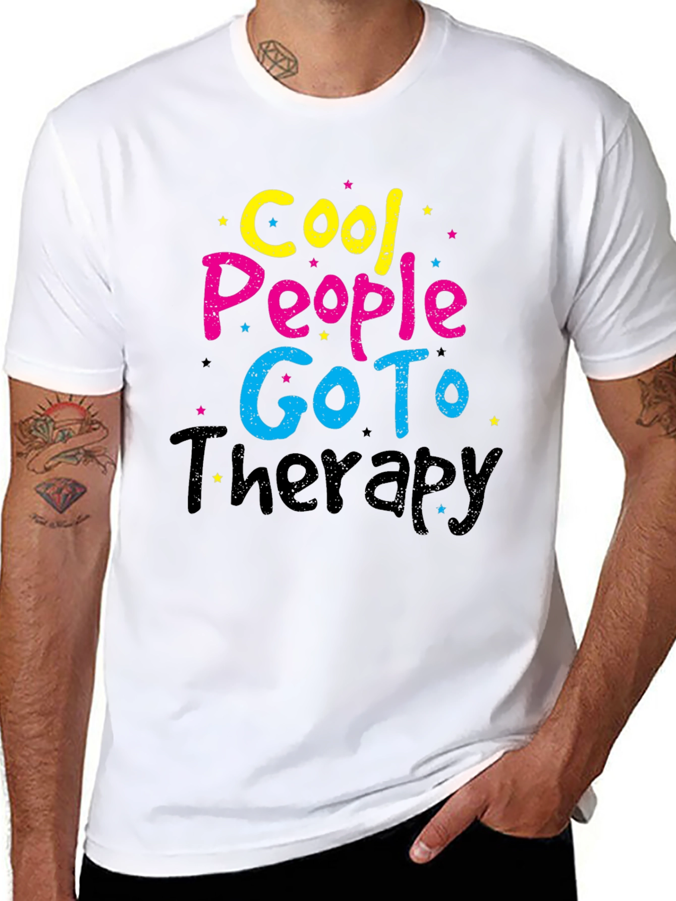 Cool People Go To Therapy Black T-Shirt