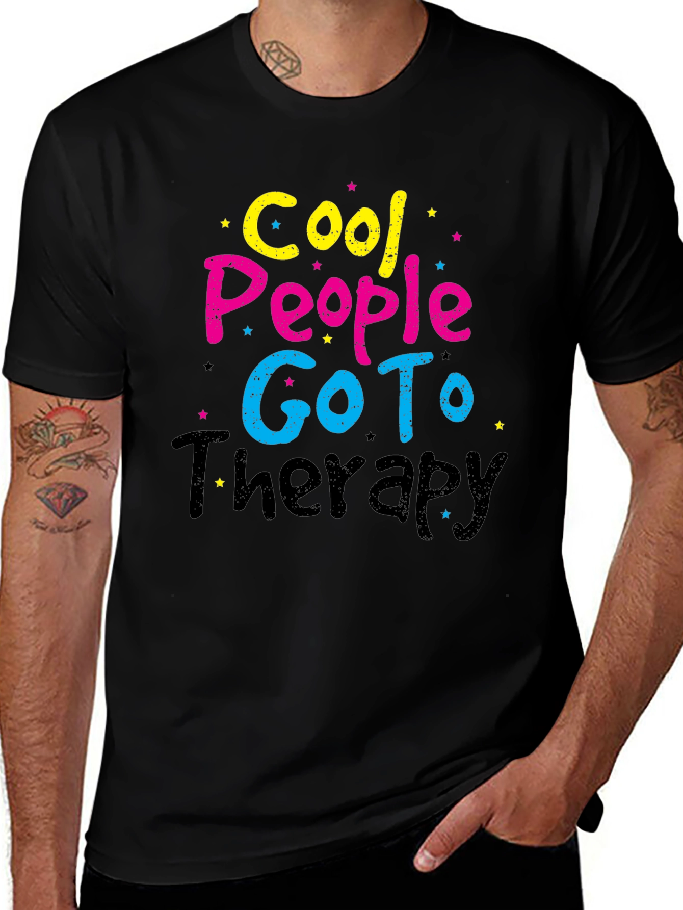 Cool People Go To Therapy Black T-Shirt