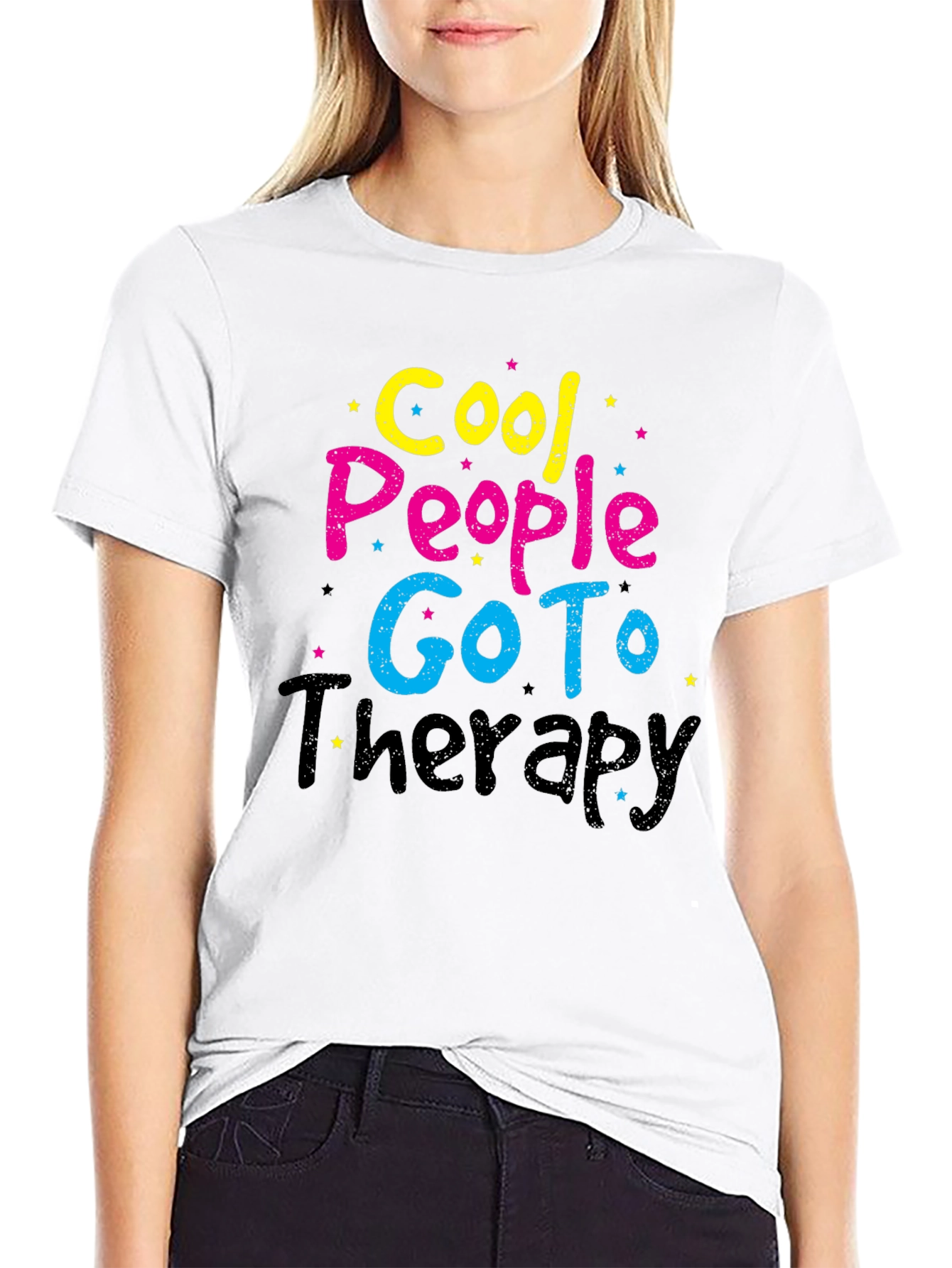 Cool People Go To Therapy Black T-Shirt