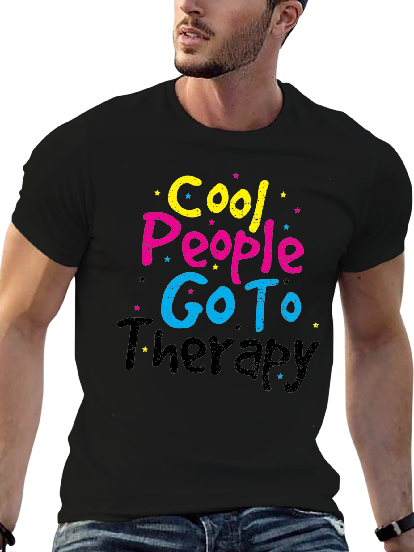 Cool People Go To Therapy Black T-Shirt