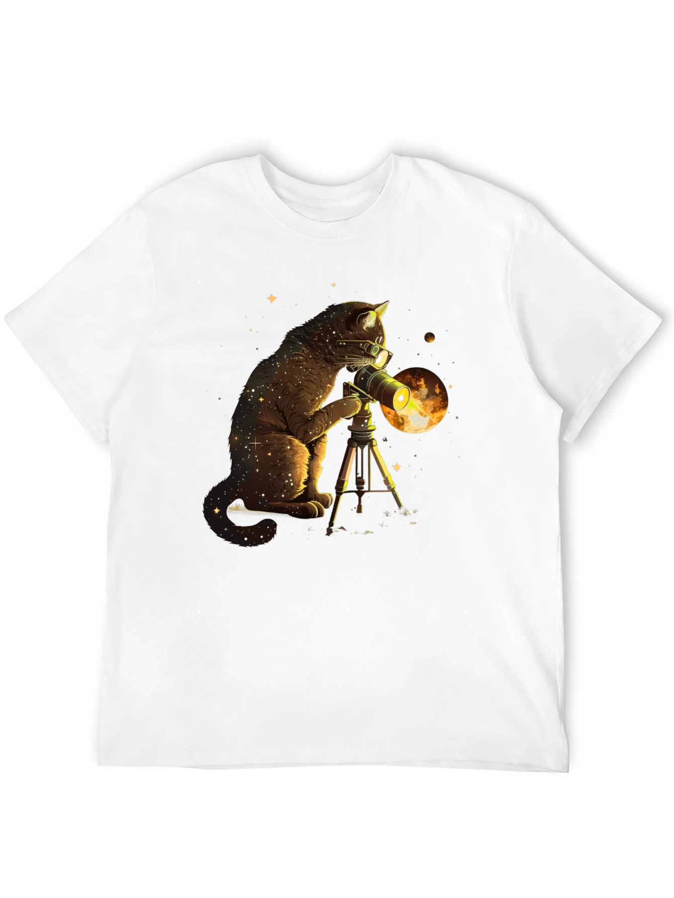 Cosmic Cat Telescope Graphic Tee