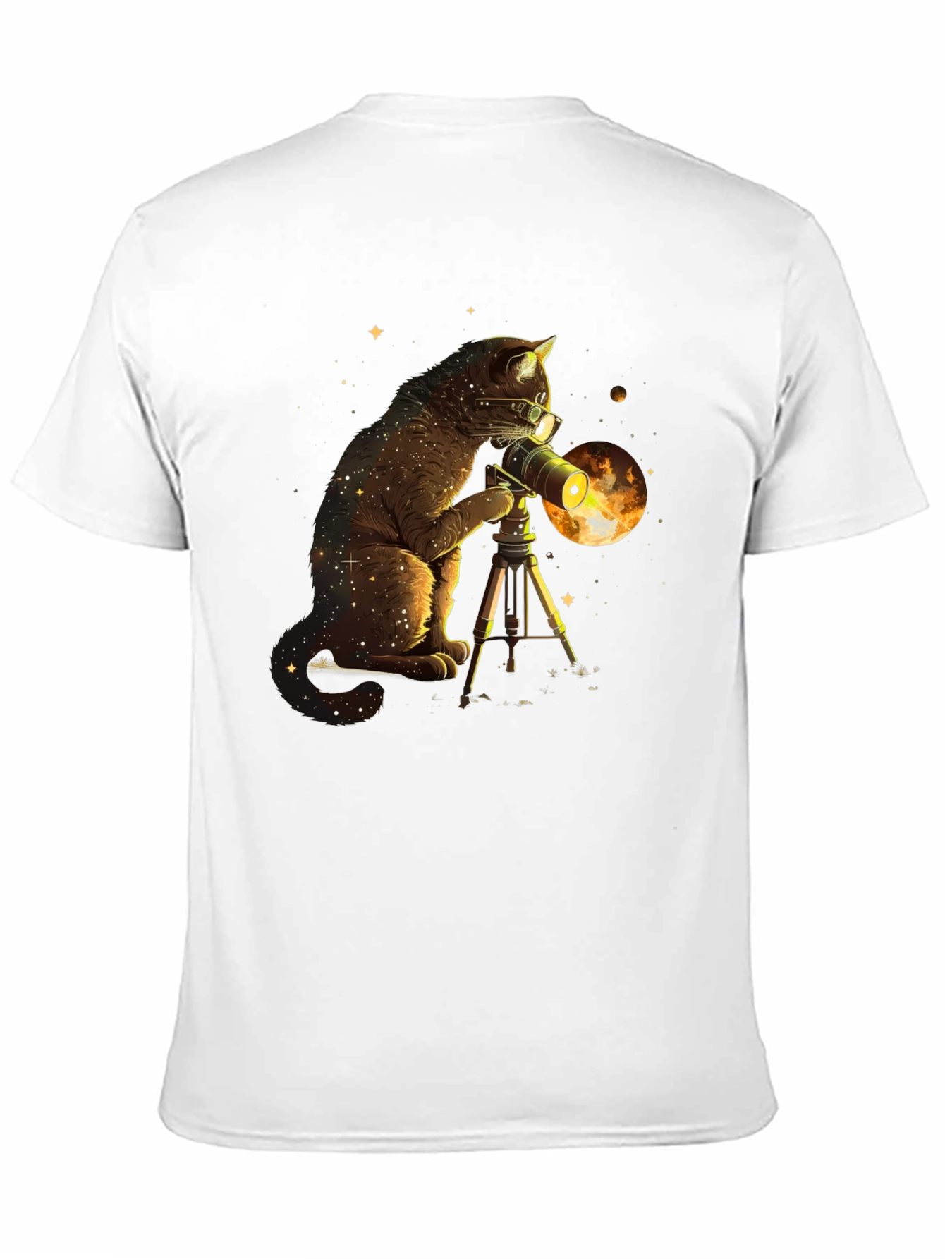Cosmic Cat Telescope Graphic Tee