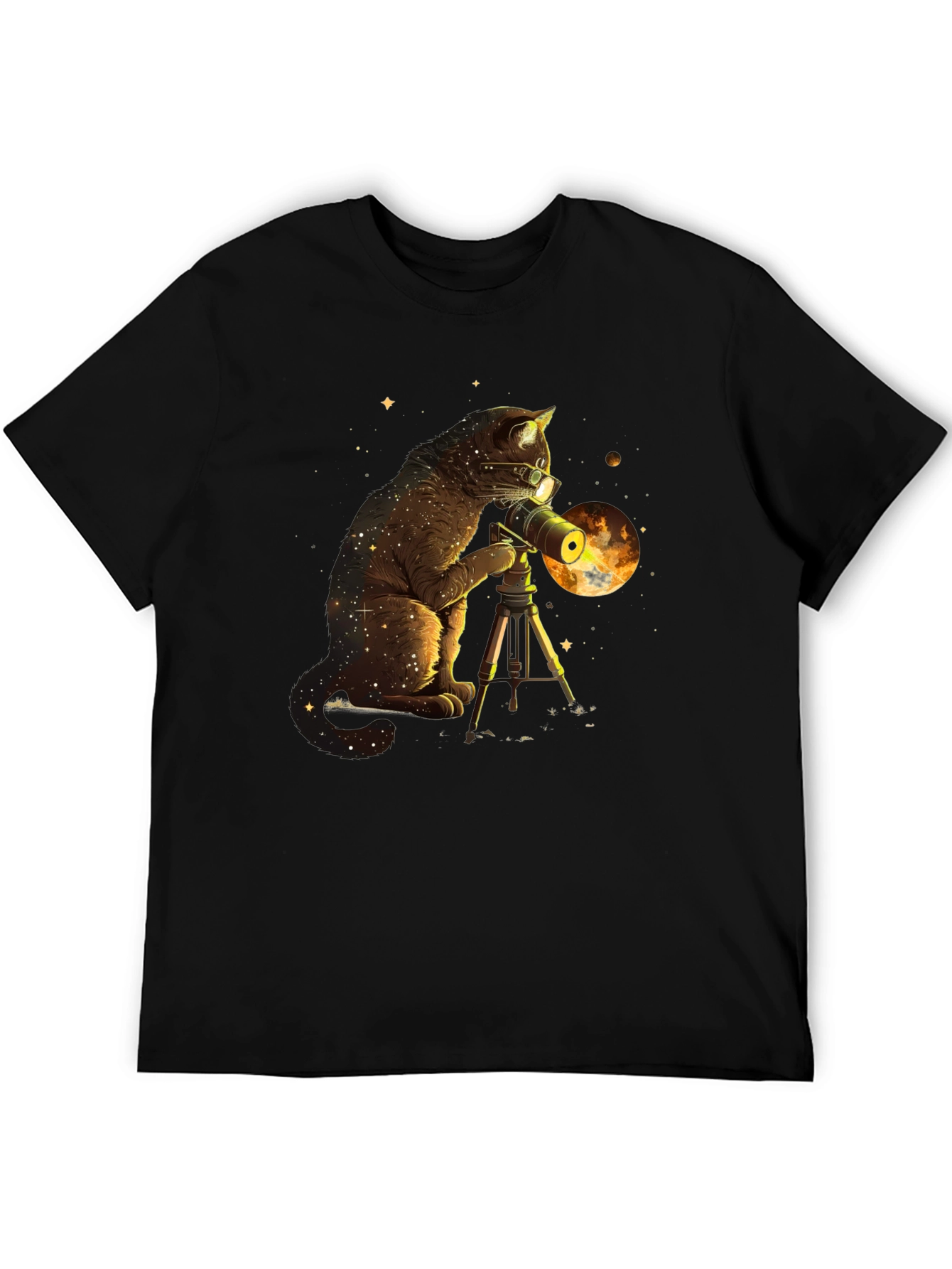 Cosmic Cat Telescope Graphic Tee
