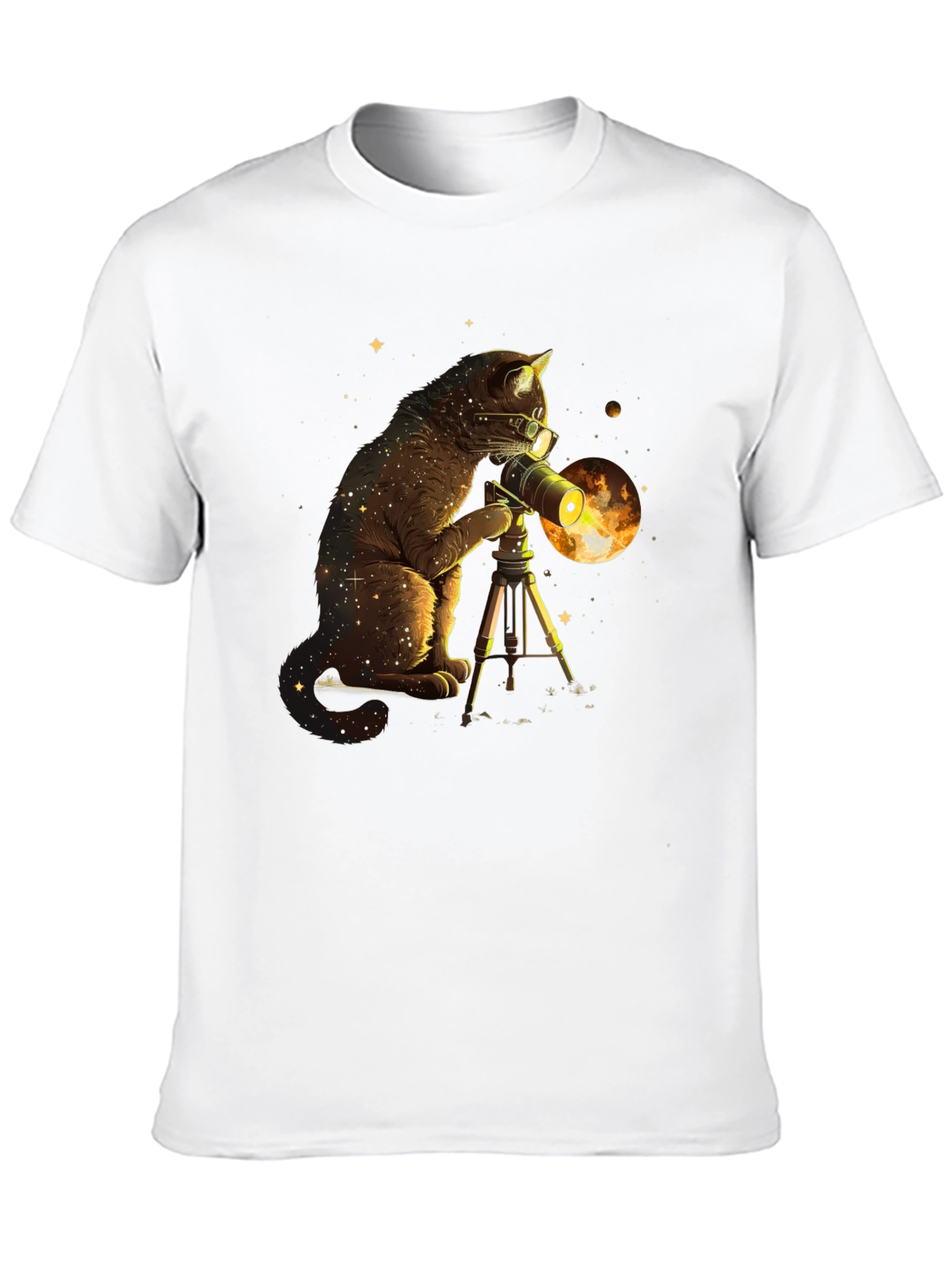 Cosmic Cat Telescope Graphic Tee