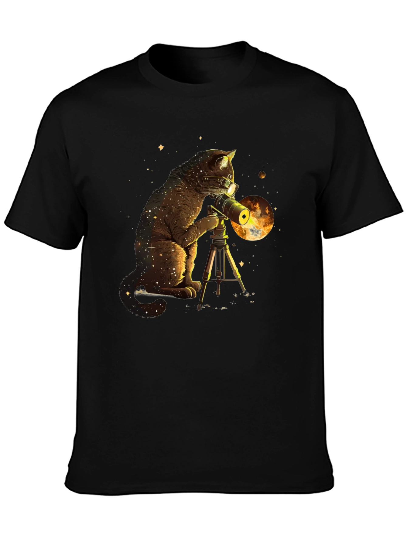 Cosmic Cat Telescope Graphic Tee