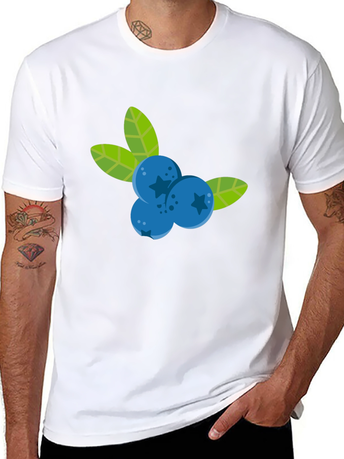 Blueberry Graphic Black T-Shirt - Fruit Design