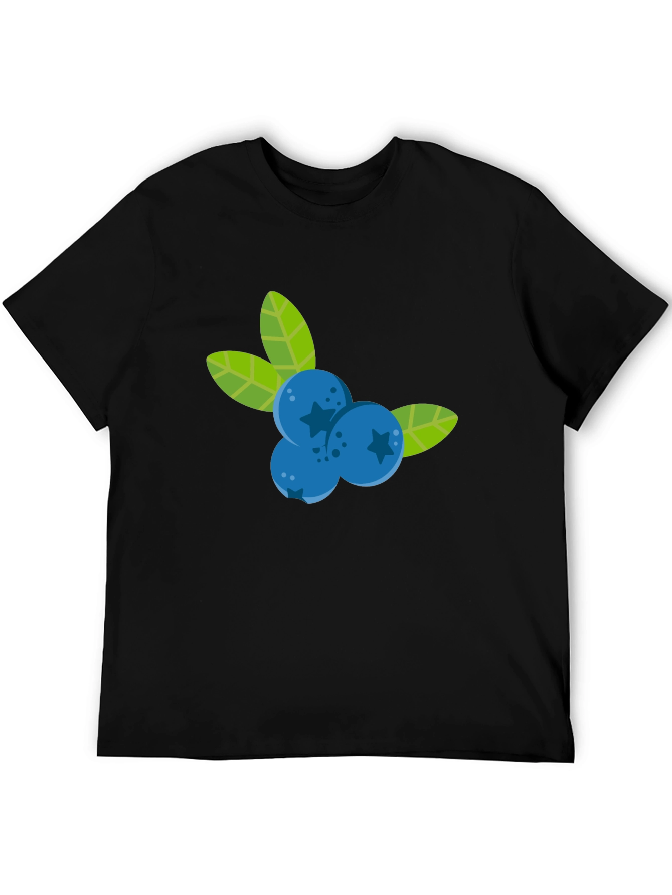 Blueberry Graphic Black T-Shirt - Fruit Design