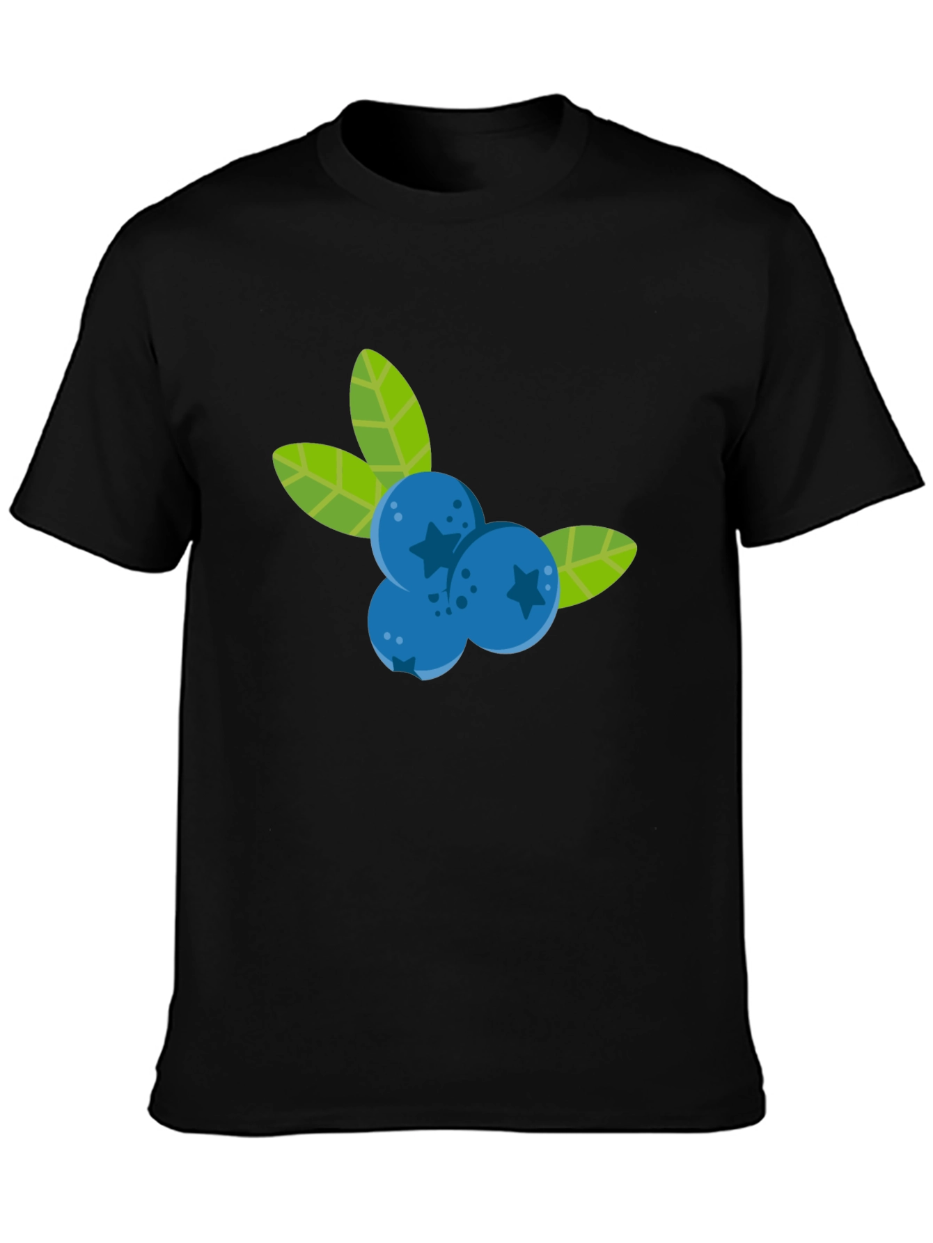 Blueberry Graphic Black T-Shirt - Fruit Design