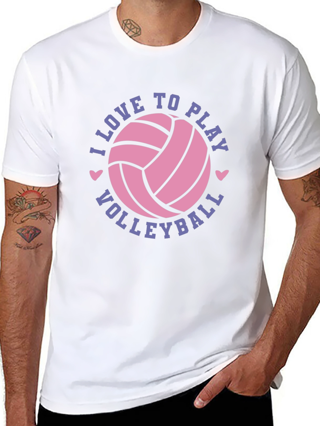 I Love to Play Volleyball Graphic Tee Shirt