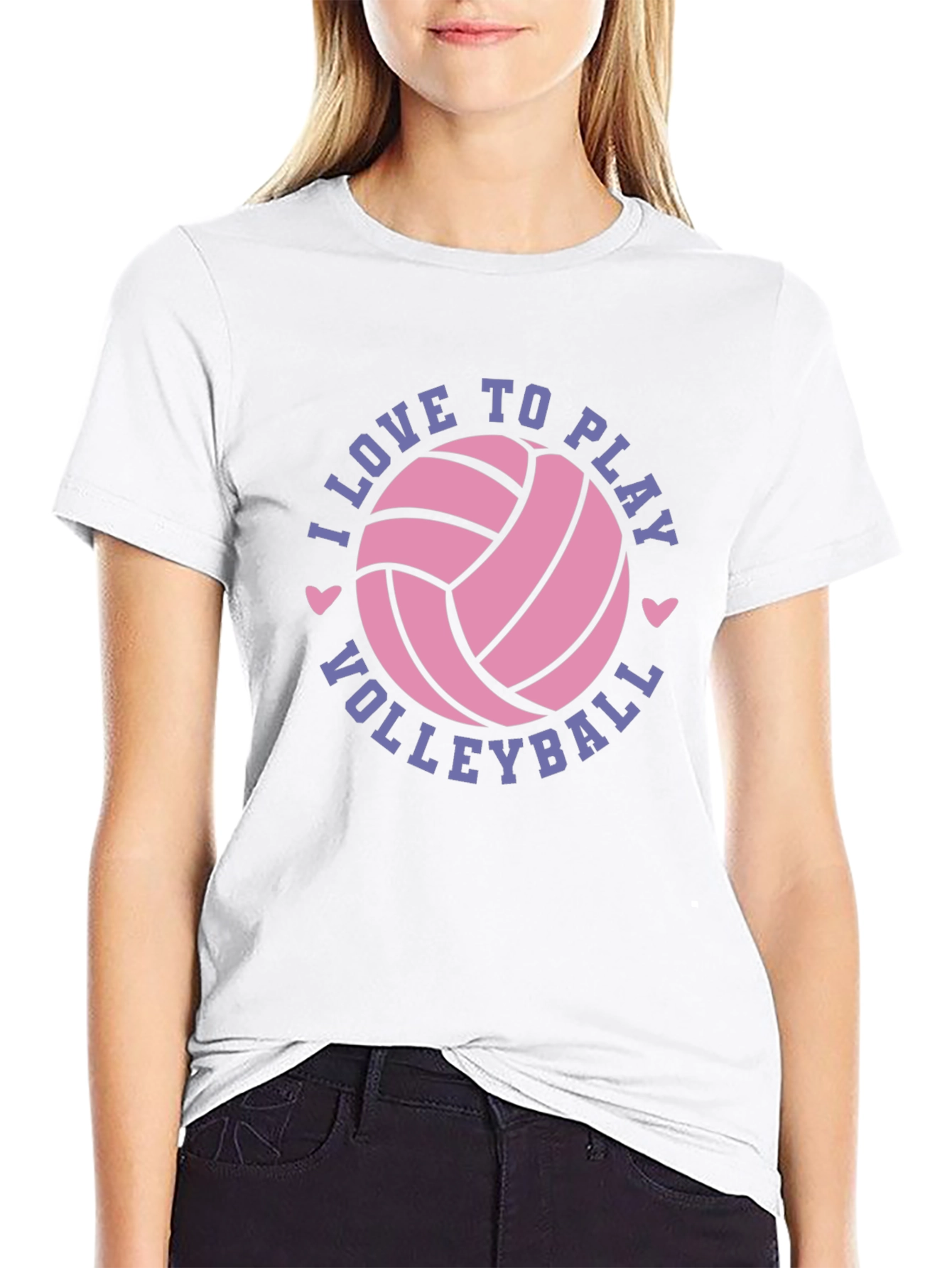 I Love to Play Volleyball Graphic Tee Shirt
