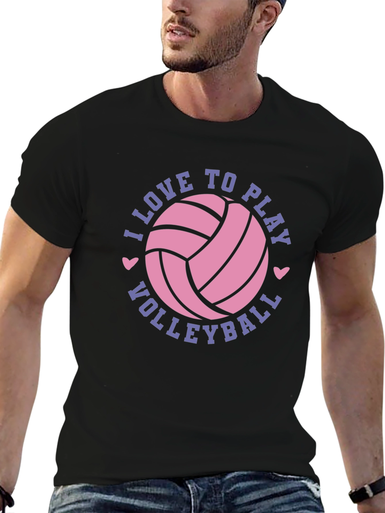 I Love to Play Volleyball Graphic Tee Shirt