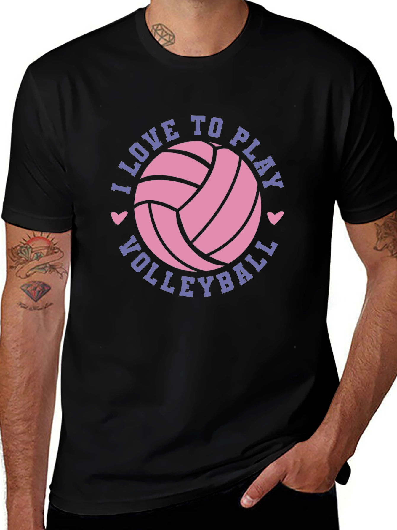 I Love to Play Volleyball Graphic Tee Shirt