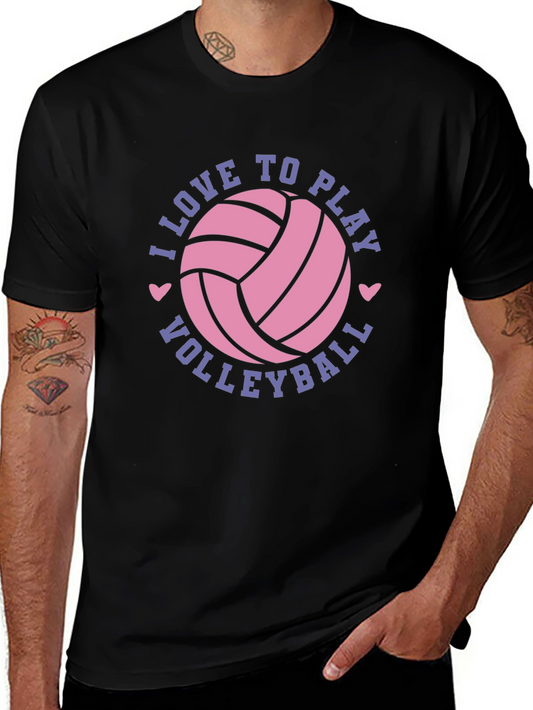 I Love to Play Volleyball Graphic Tee Shirt