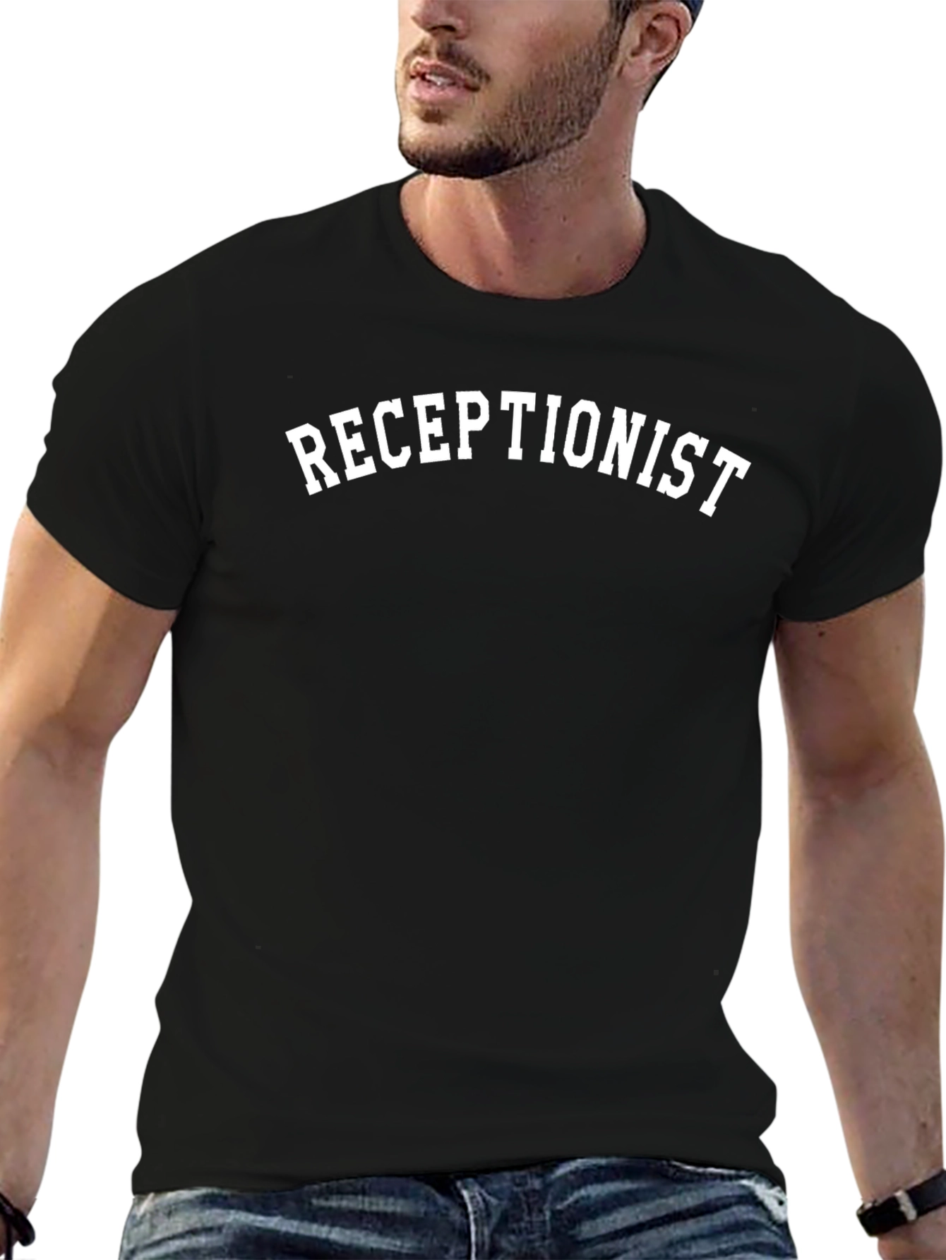 Receptionist Black T-Shirt