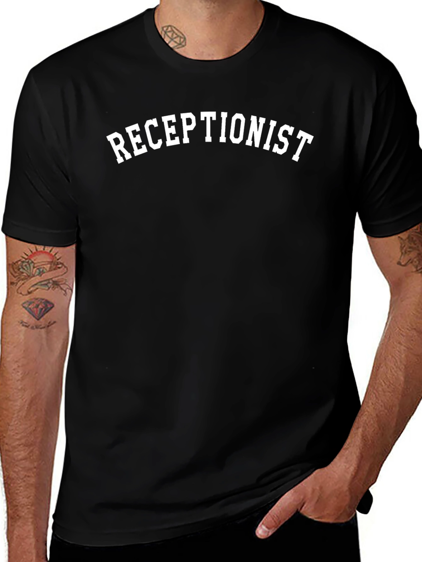 Receptionist Black T-Shirt