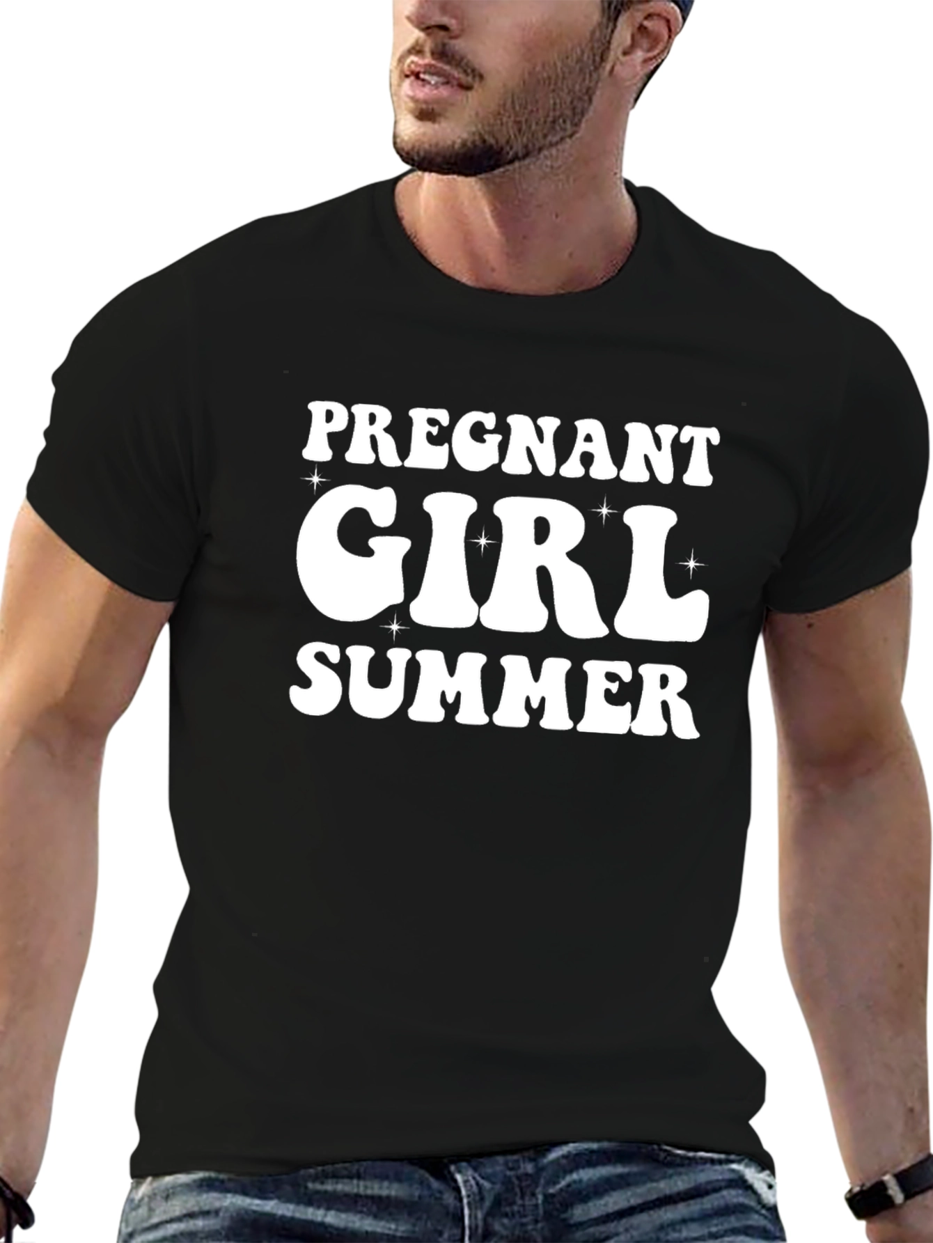 Pregnant Girl Summer Graphic Tee