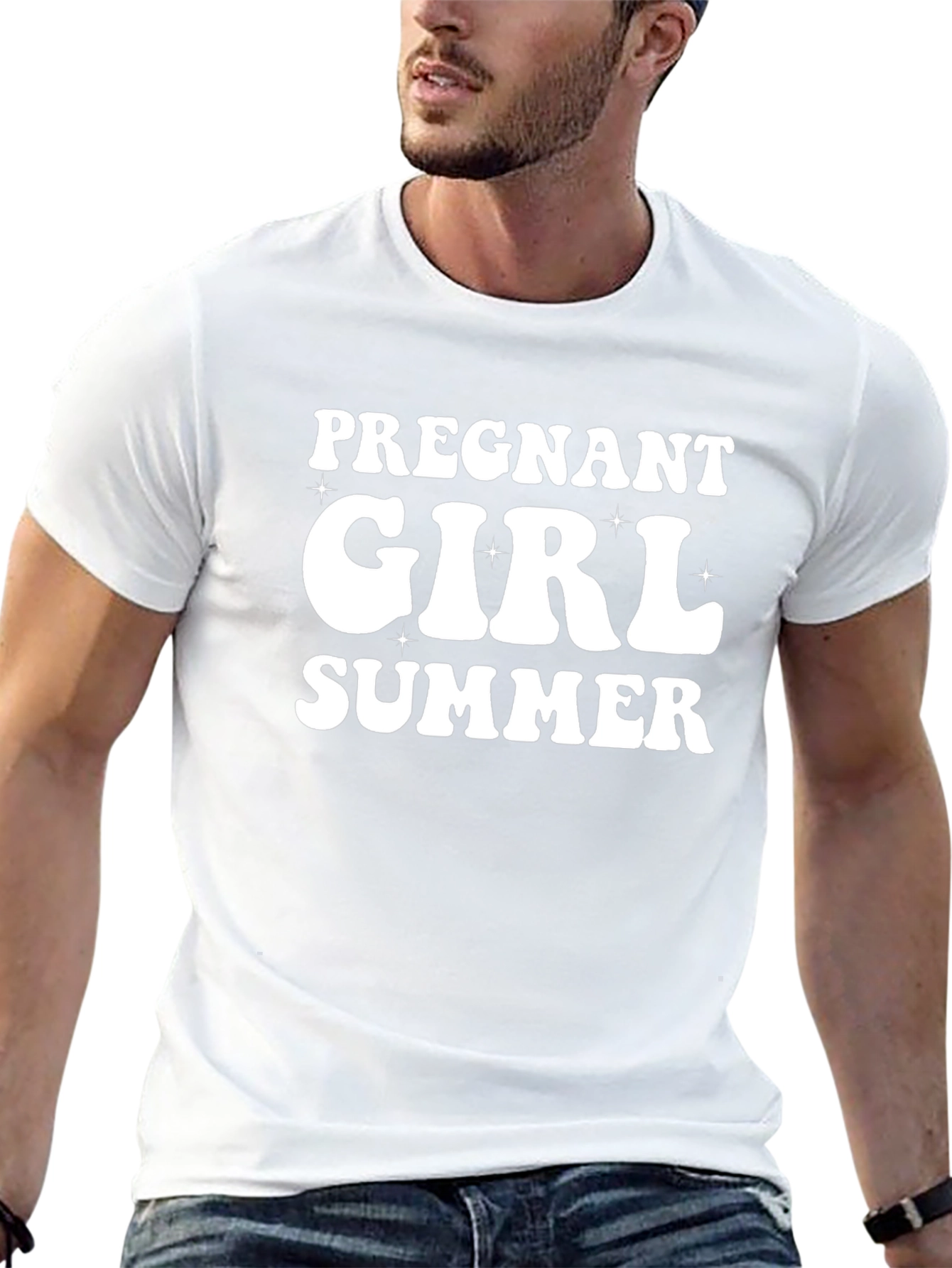 Pregnant Girl Summer Graphic Tee