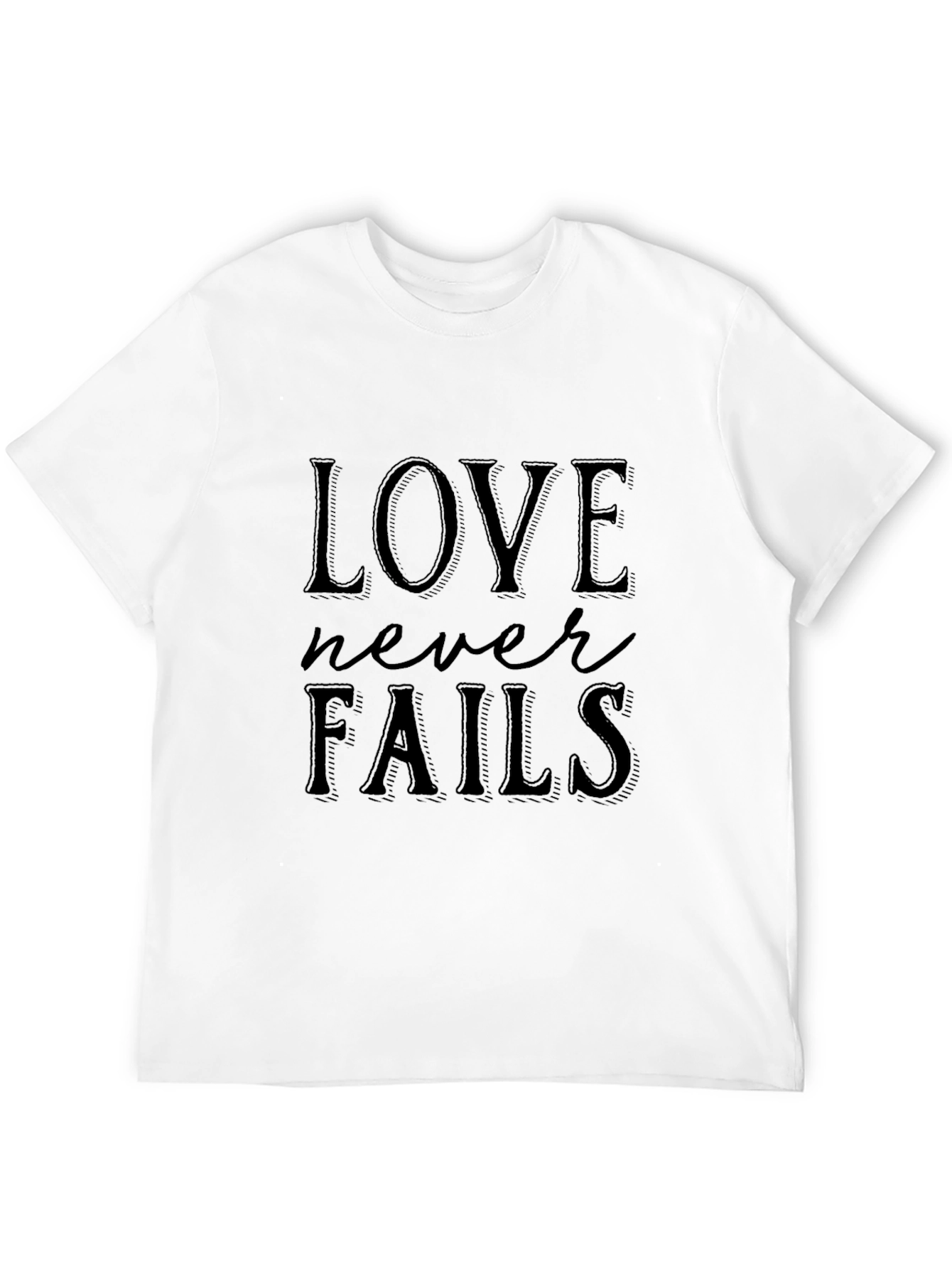 Love Never Fails Black Graphic Tee