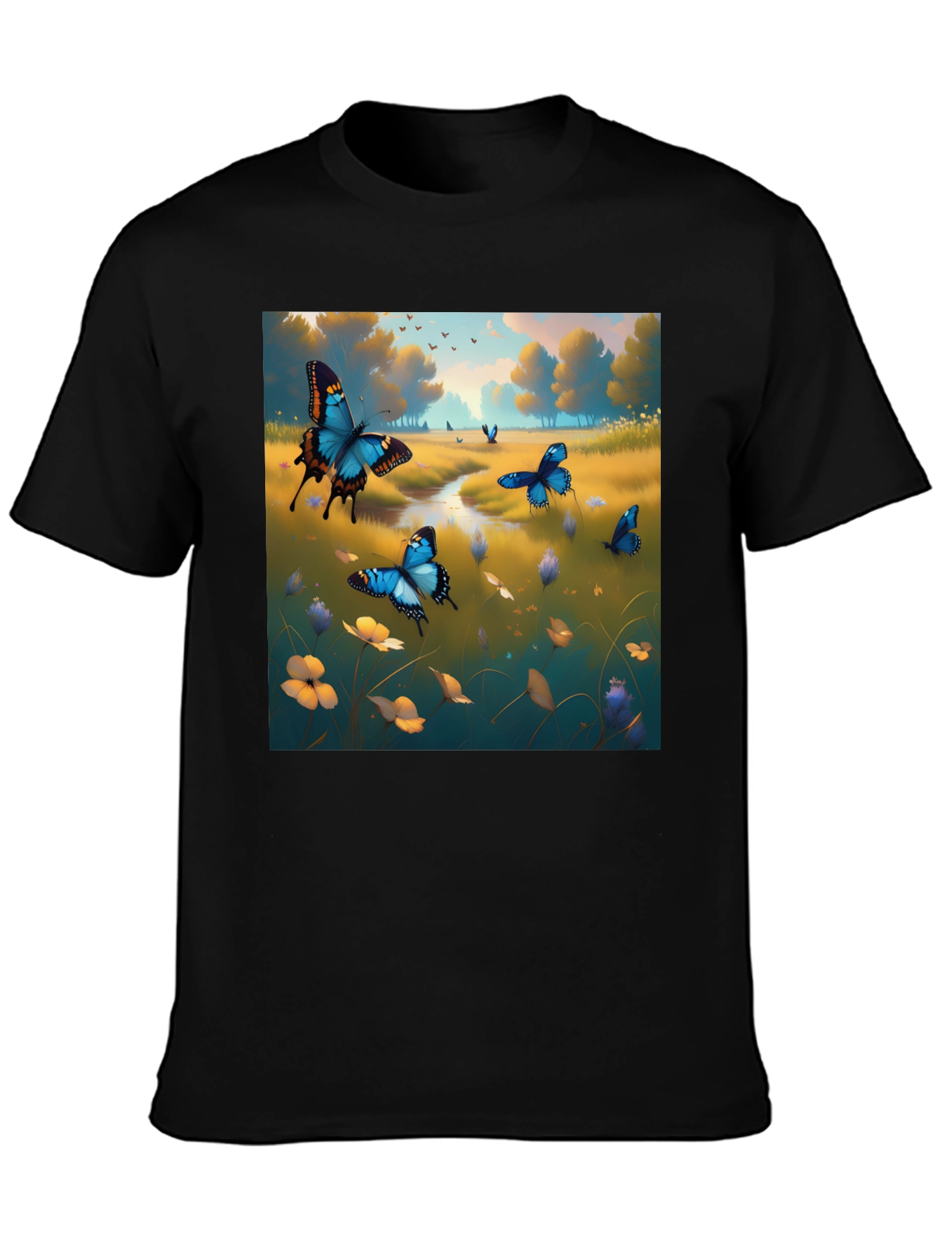 Butterfly Meadow Graphic Tee - Nature Inspired Design