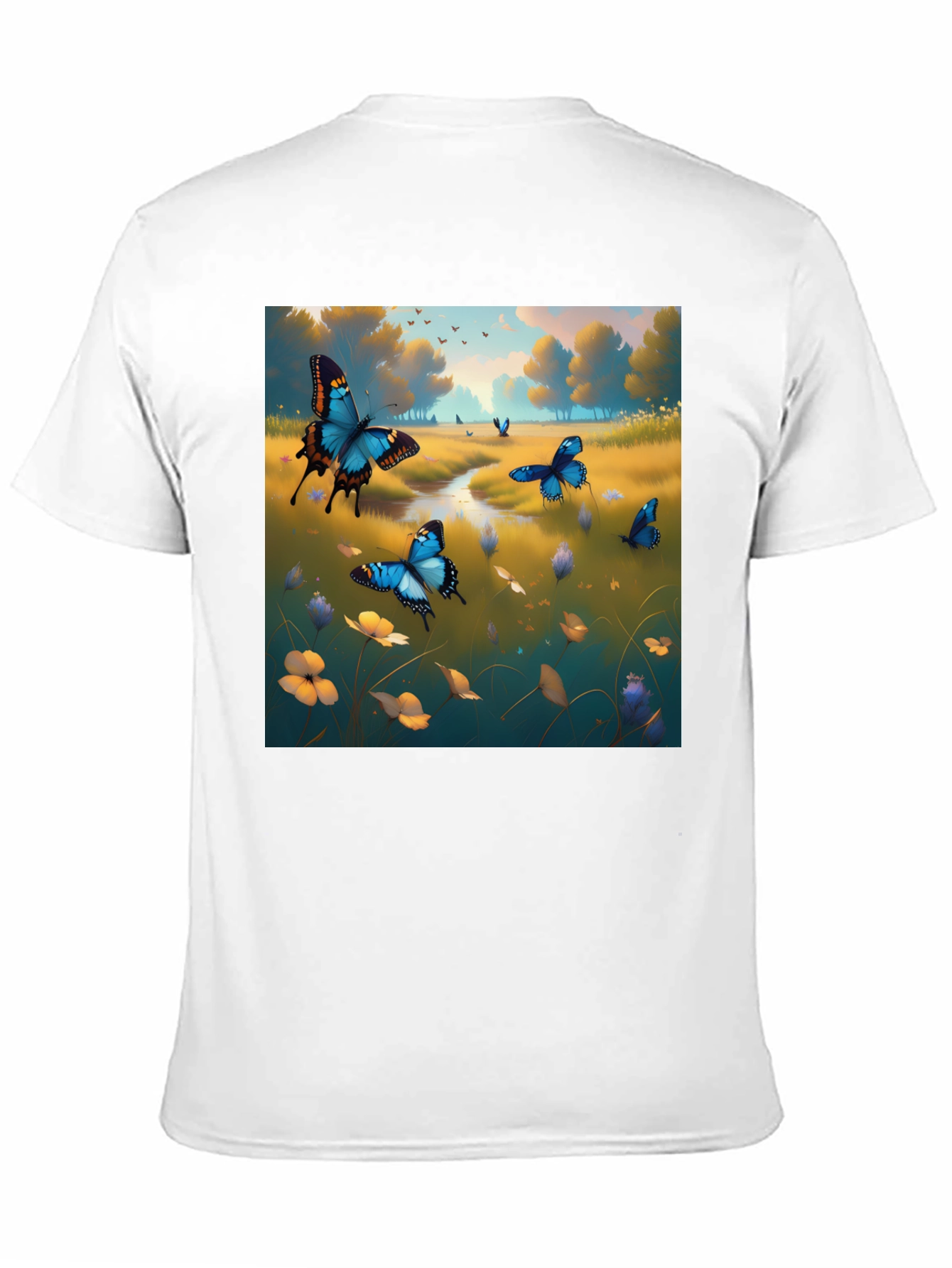 Butterfly Meadow Graphic Tee - Nature Inspired Design