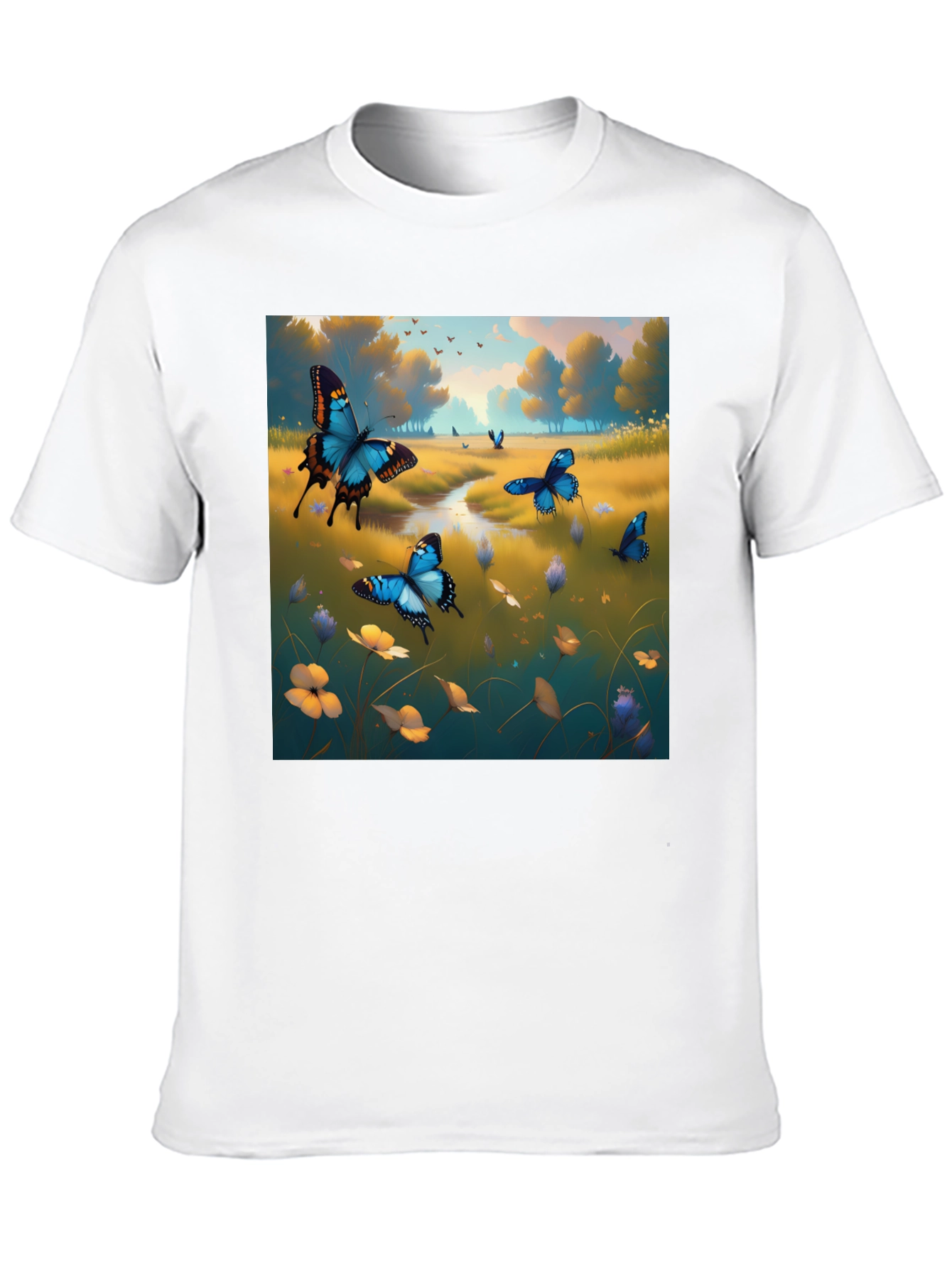 Butterfly Meadow Graphic Tee - Nature Inspired Design