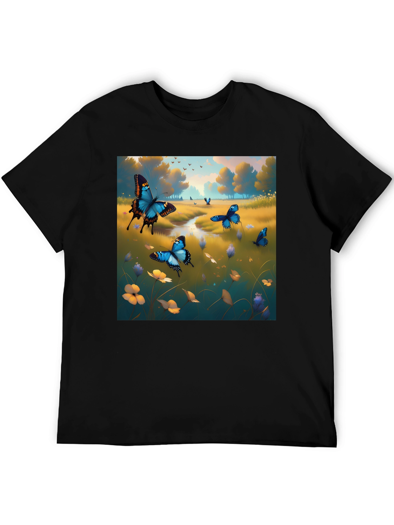 Butterfly Meadow Graphic Tee - Nature Inspired Design