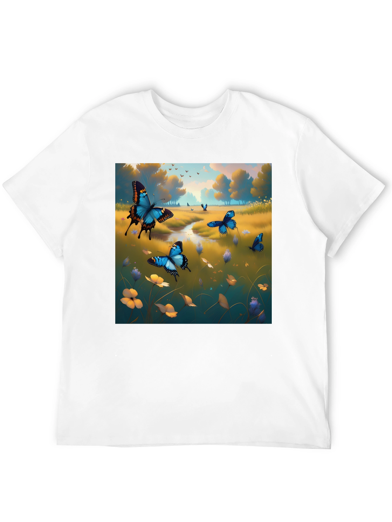 Butterfly Meadow Graphic Tee - Nature Inspired Design