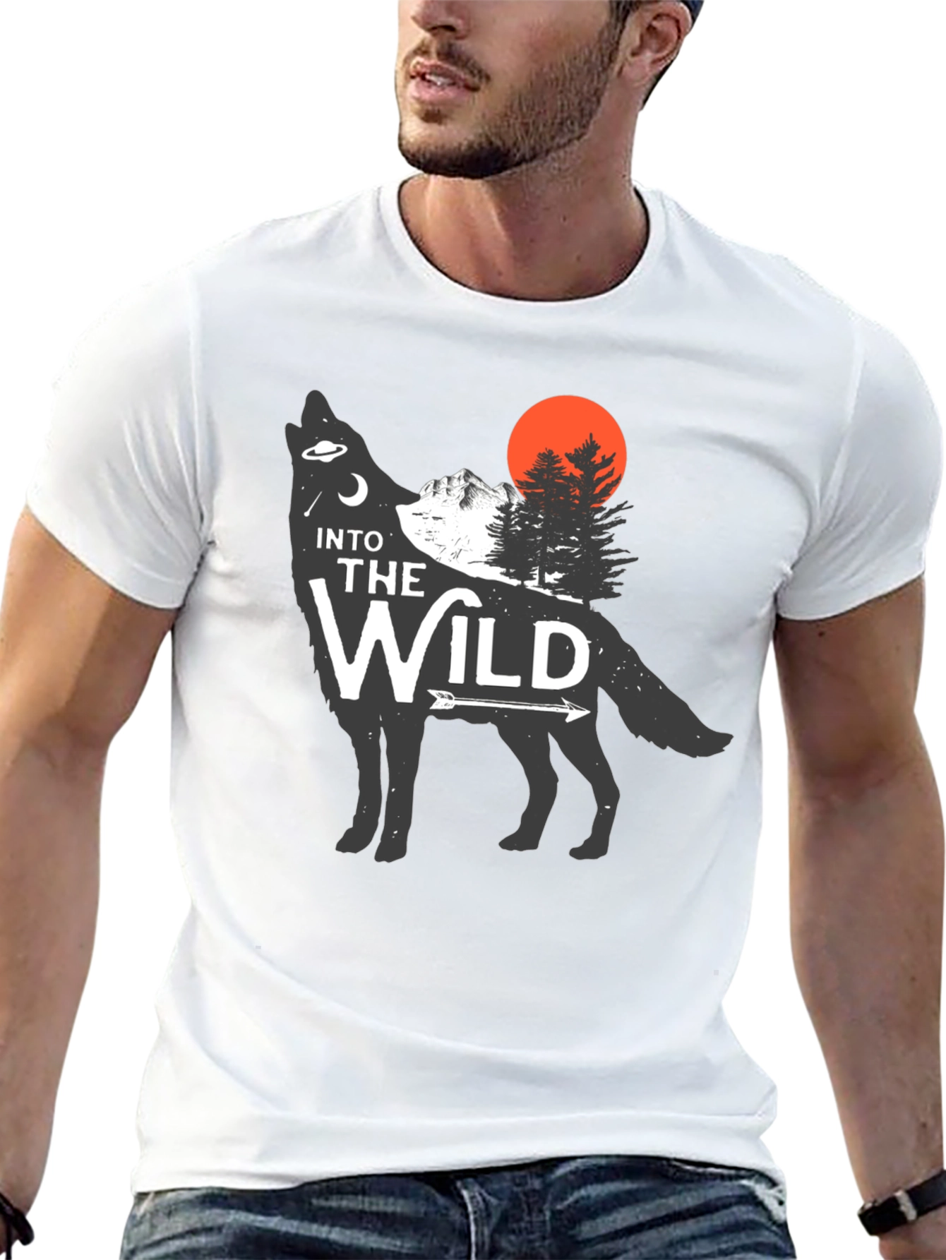 Into the Wild Wolf Graphic Tee - Black