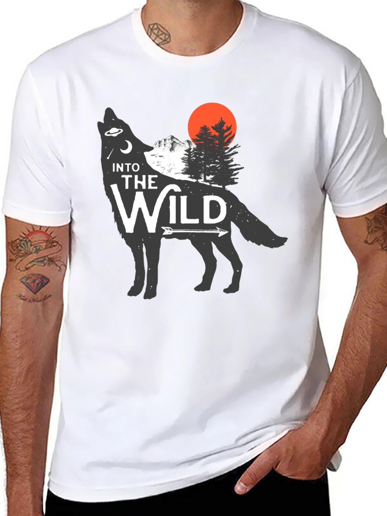 Into the Wild Wolf Graphic Tee - Black