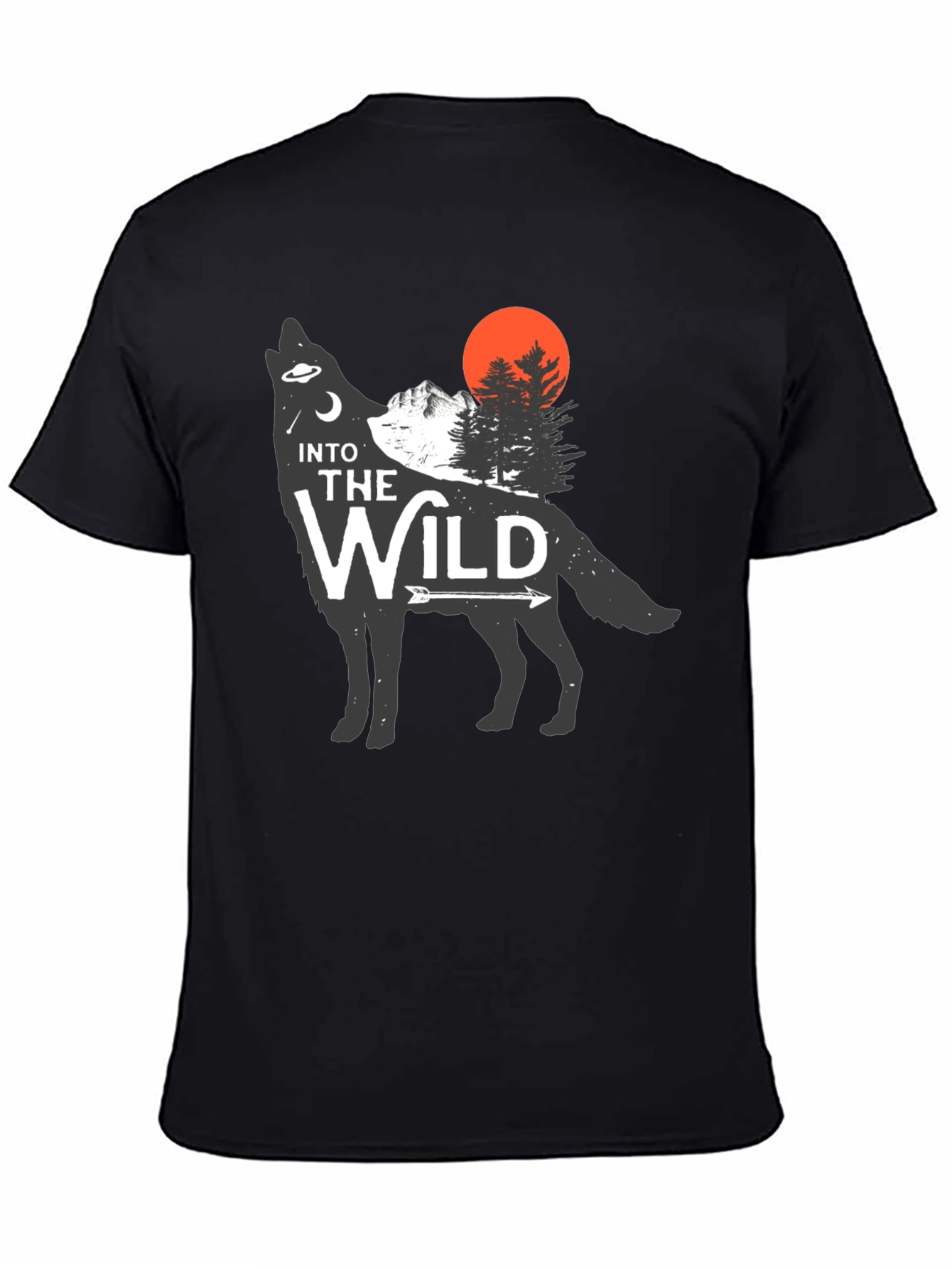 Into the Wild Wolf Graphic Tee - Black