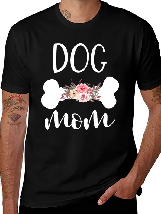Dog Mom Floral Bone Graphic Tee