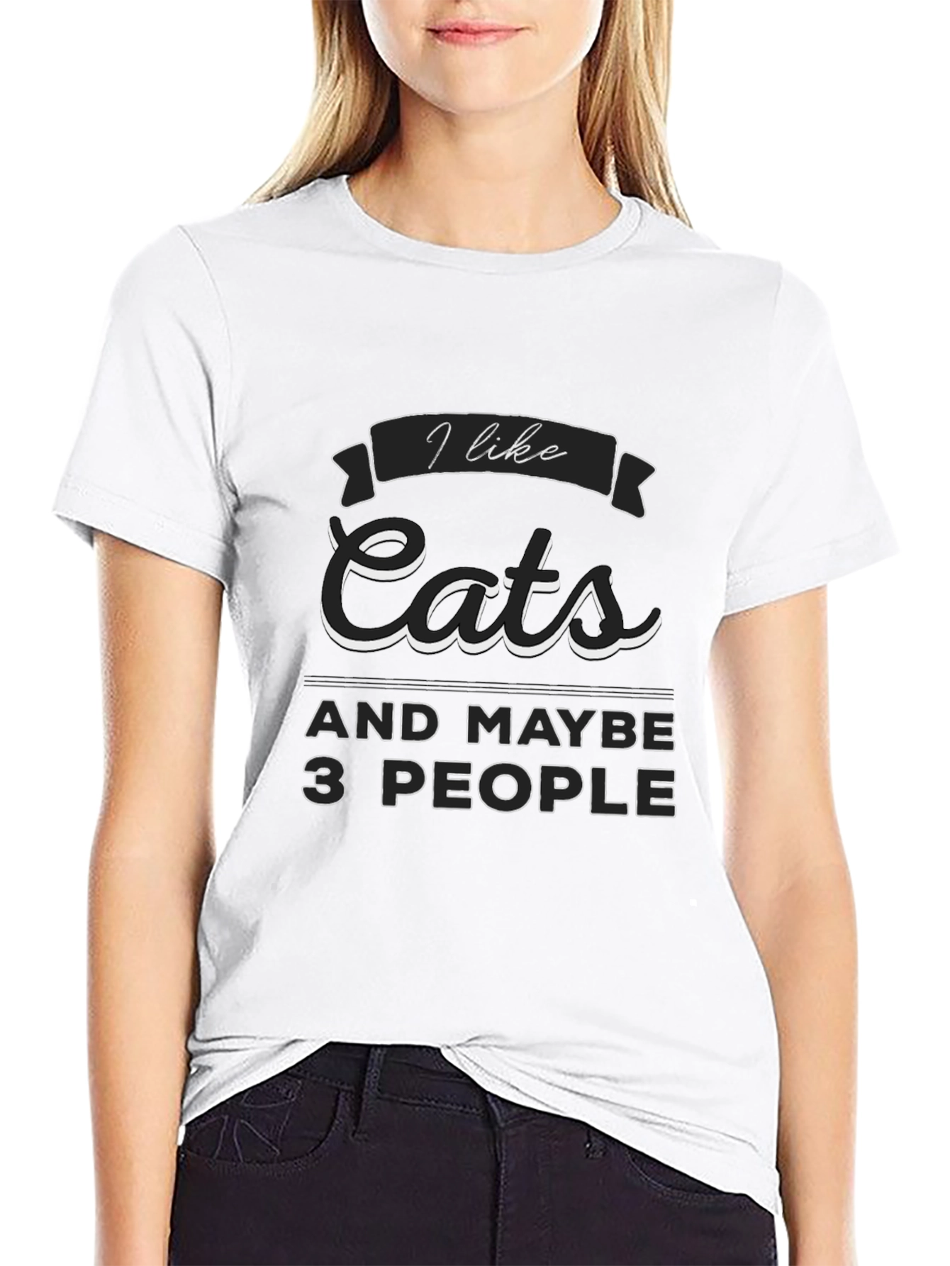 I Like Cats and Maybe 3 People Graphic T-Shirt