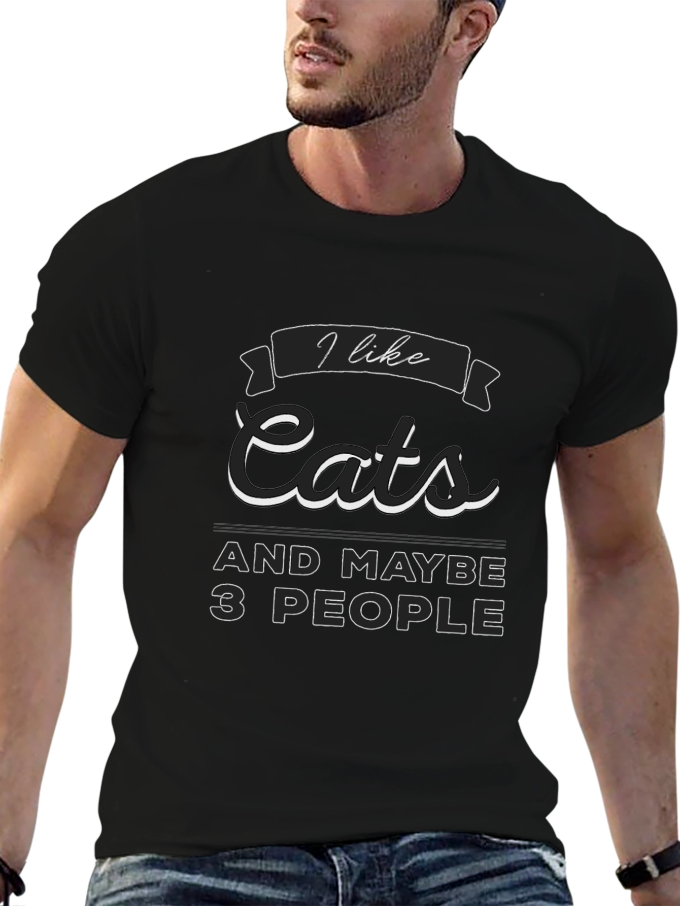 I Like Cats and Maybe 3 People Graphic T-Shirt
