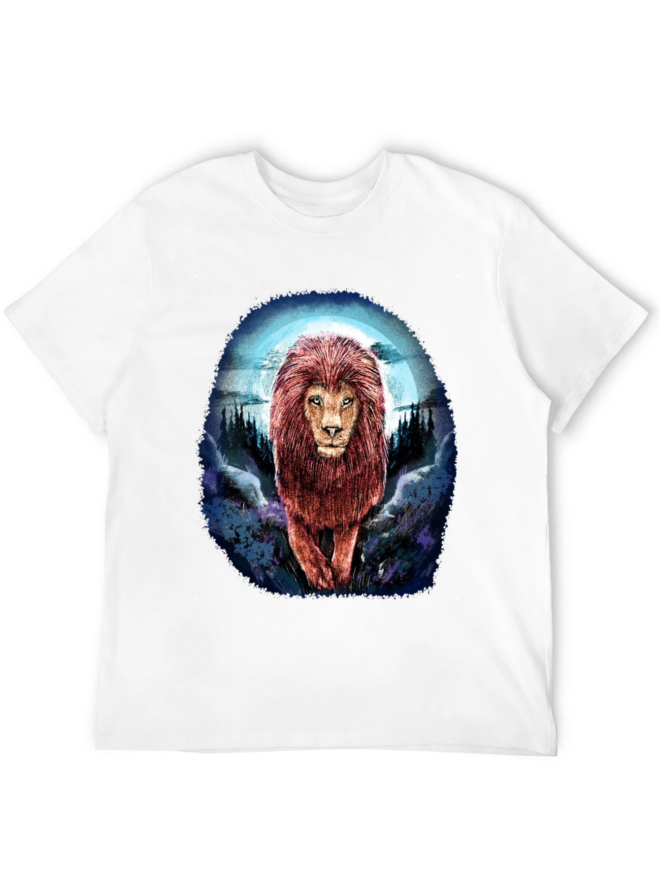 Lion Graphic Tee - Bold Animal Print T-Shirt
