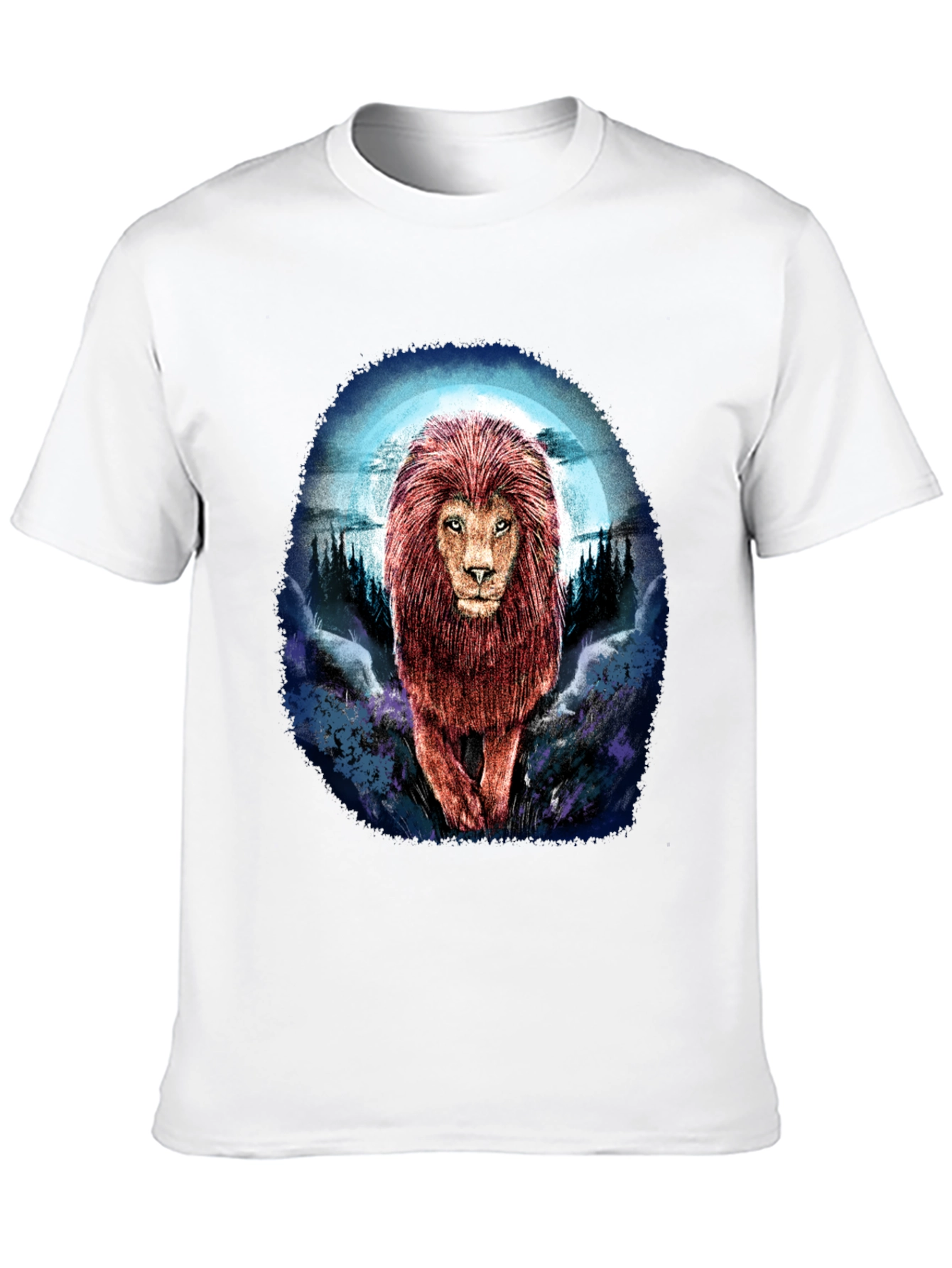Lion Graphic Tee - Bold Animal Print T-Shirt