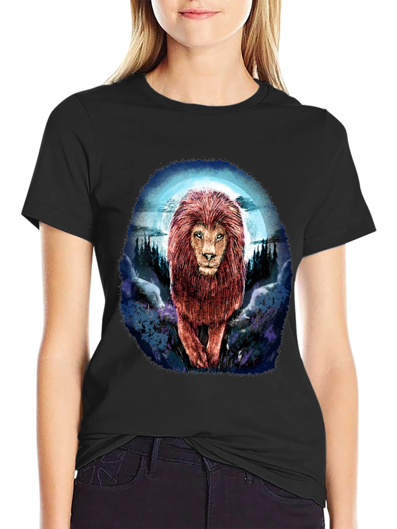Lion Graphic Tee - Bold Animal Print T-Shirt