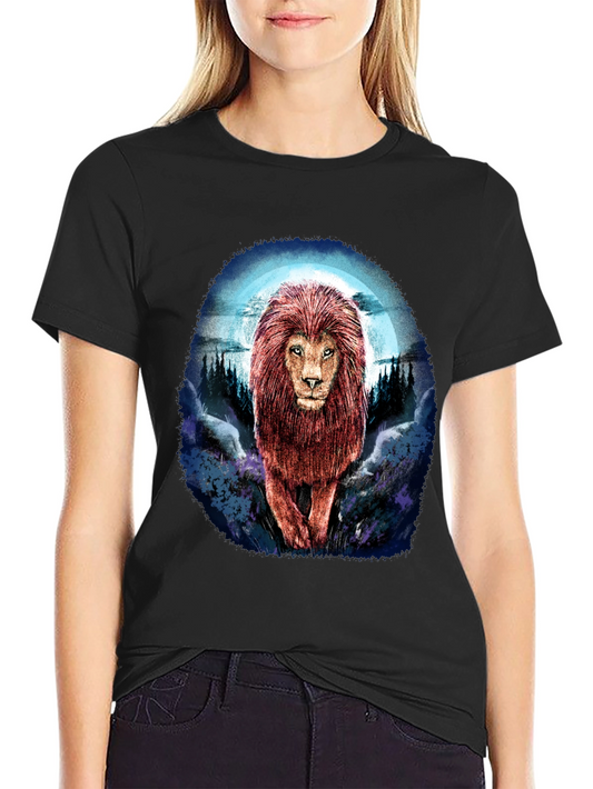 Lion Graphic Tee - Bold Animal Print T-Shirt