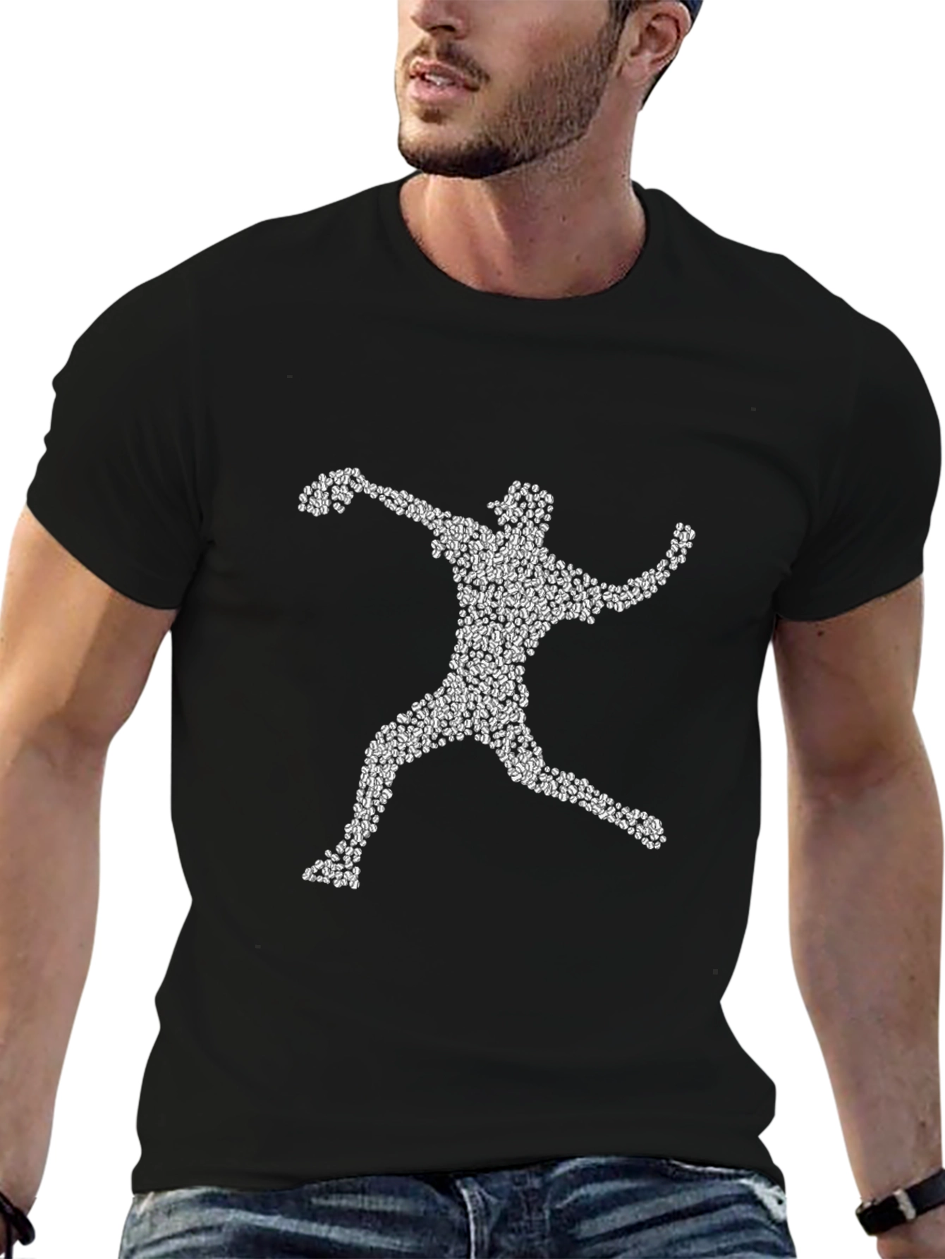 Baseball Pitcher T-Shirt - Unique Silhouette Graphic Tee