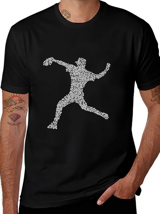 Baseball Pitcher T-Shirt - Unique Silhouette Graphic Tee