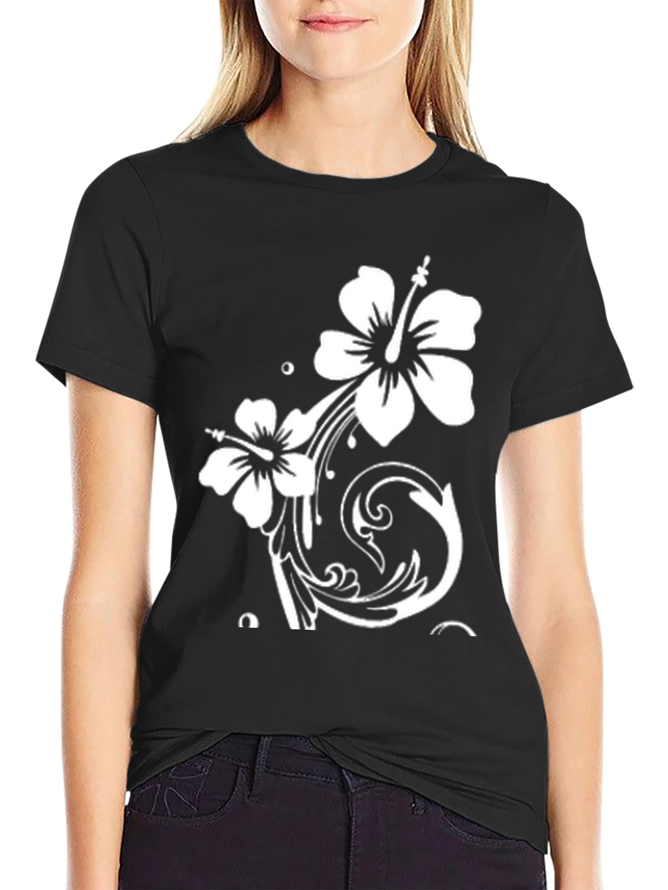 Black Floral Graphic Tee