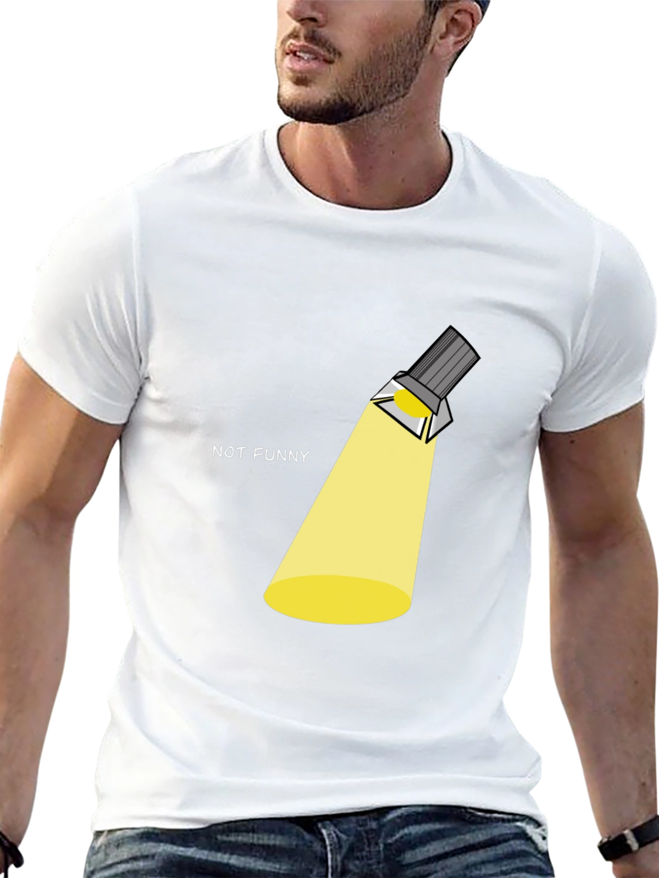Not Funny Spotlight Graphic T-Shirt - Black