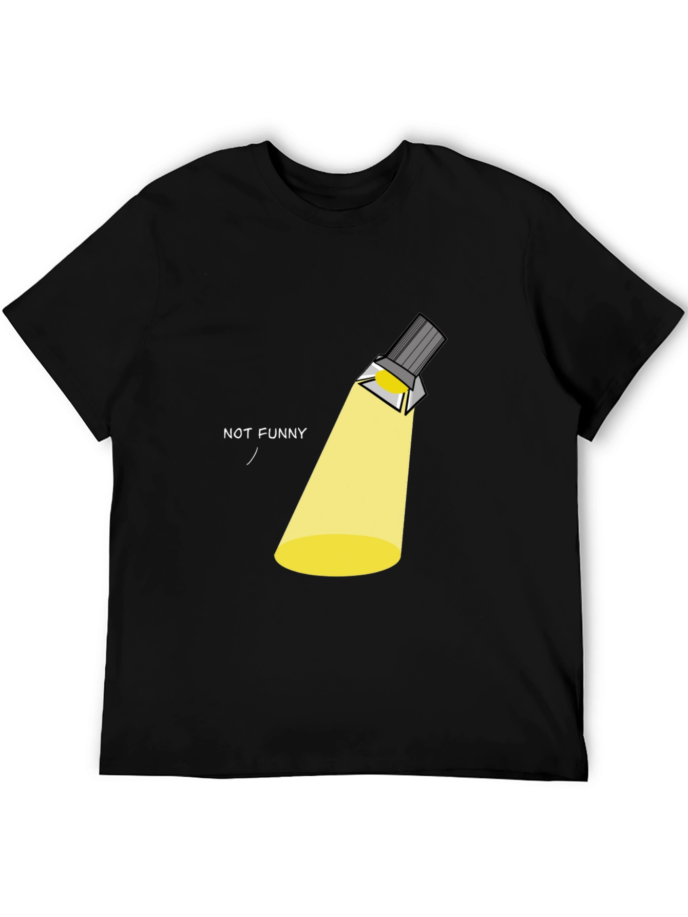 Not Funny Spotlight Graphic T-Shirt - Black
