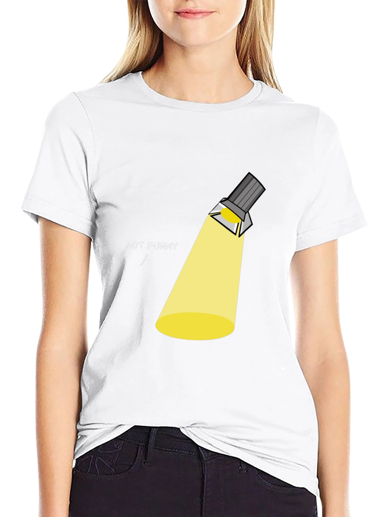 Not Funny Spotlight Graphic T-Shirt - Black