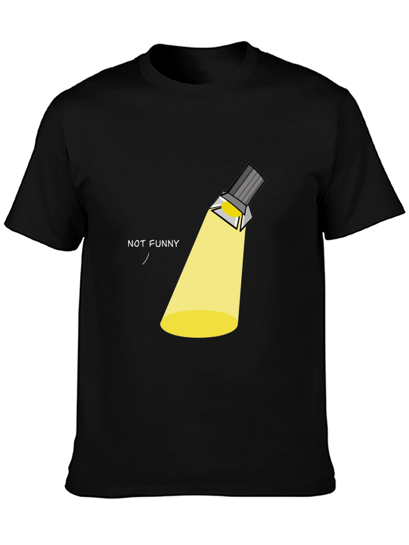 Not Funny Spotlight Graphic T-Shirt - Black