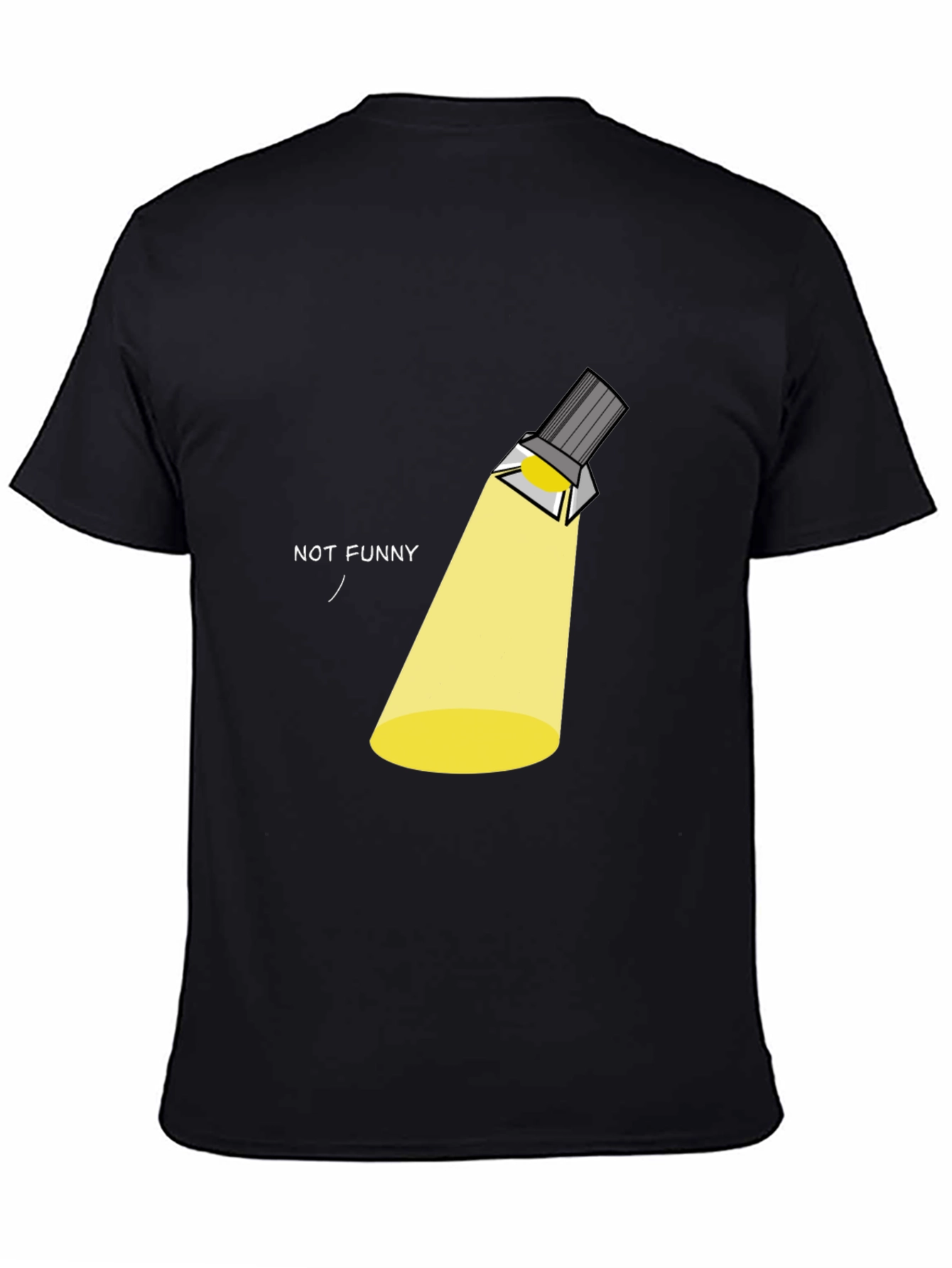 Not Funny Spotlight Graphic T-Shirt - Black