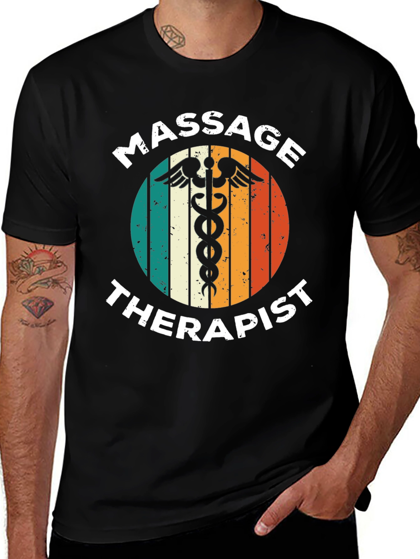Massage Therapist Retro Graphic T-Shirt